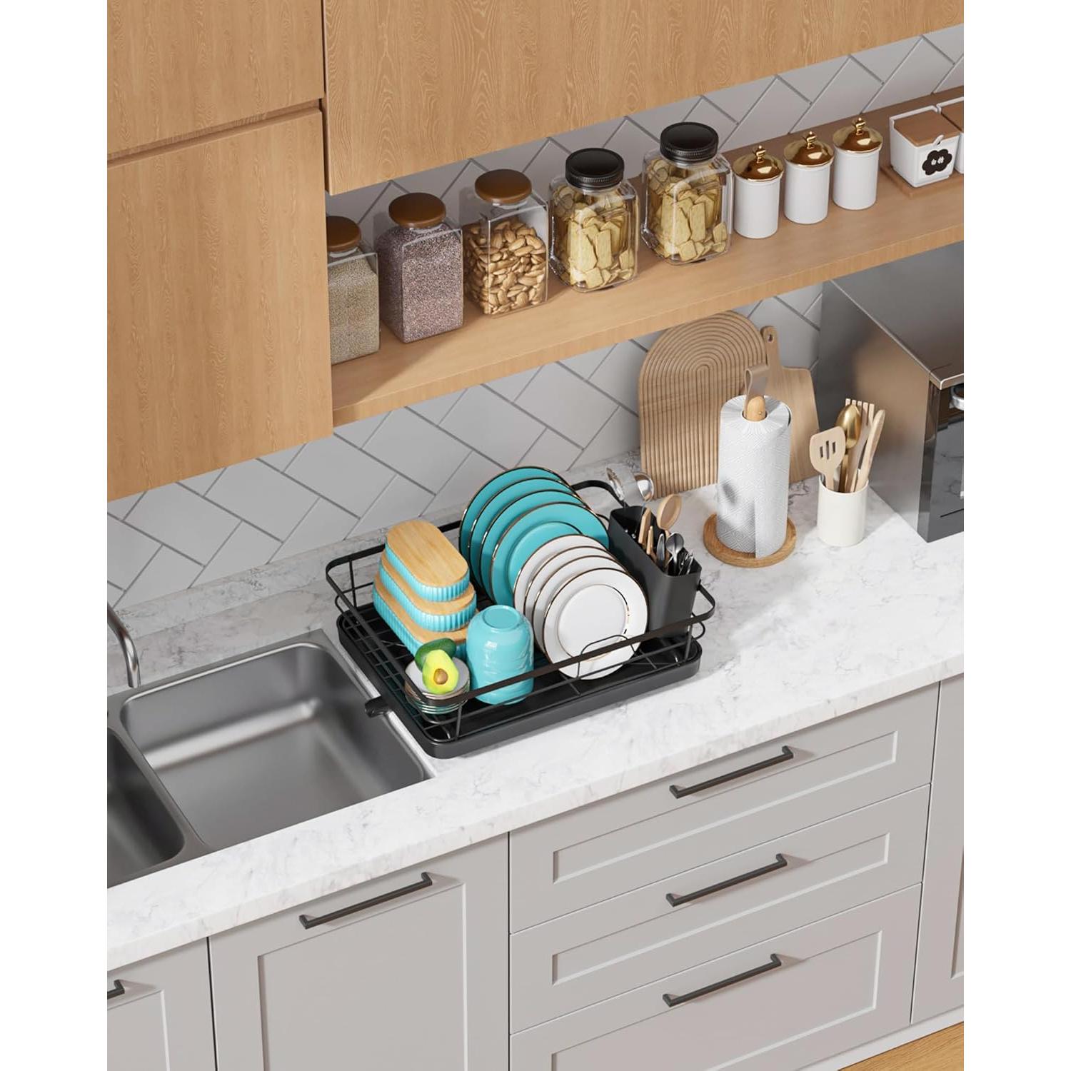 Escurridor de Platos Sakugi Acero Inoxidable Grande Negro