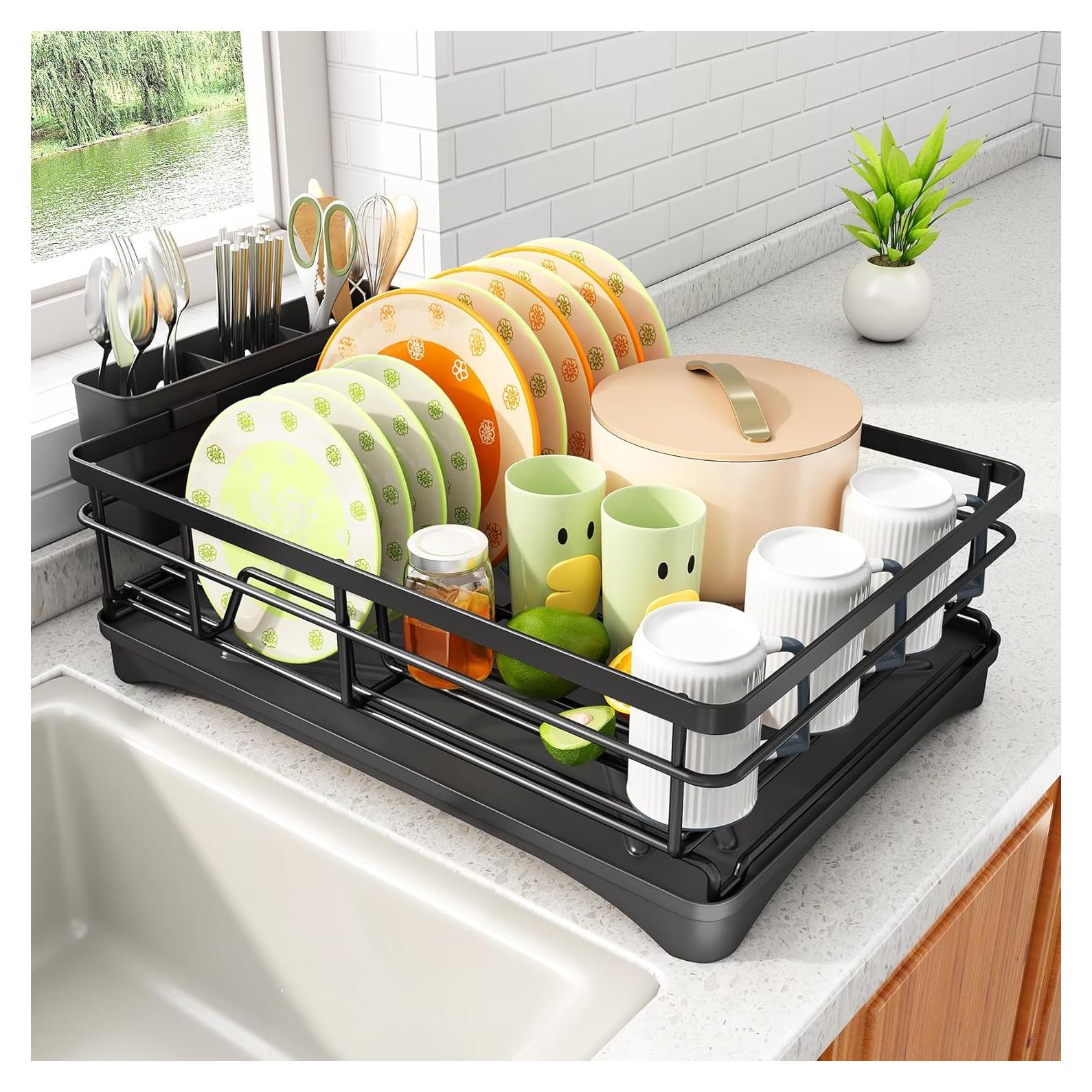 Escurridor de Platos SAYZH Acero Inoxidable Negro 42,4x29,9cm