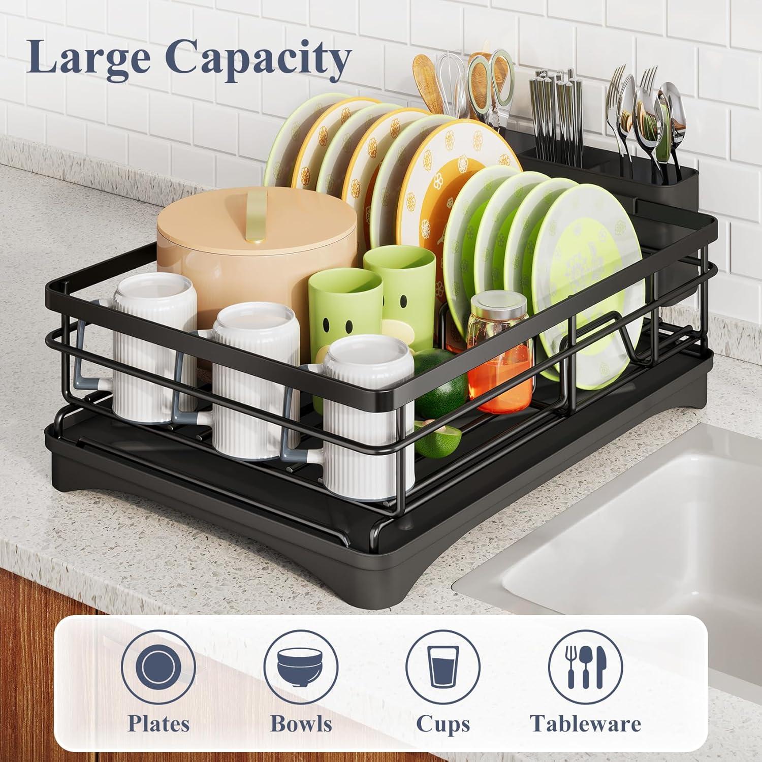 Escurridor de Platos SAYZH Acero Inoxidable Negro 42,4x29,9cm