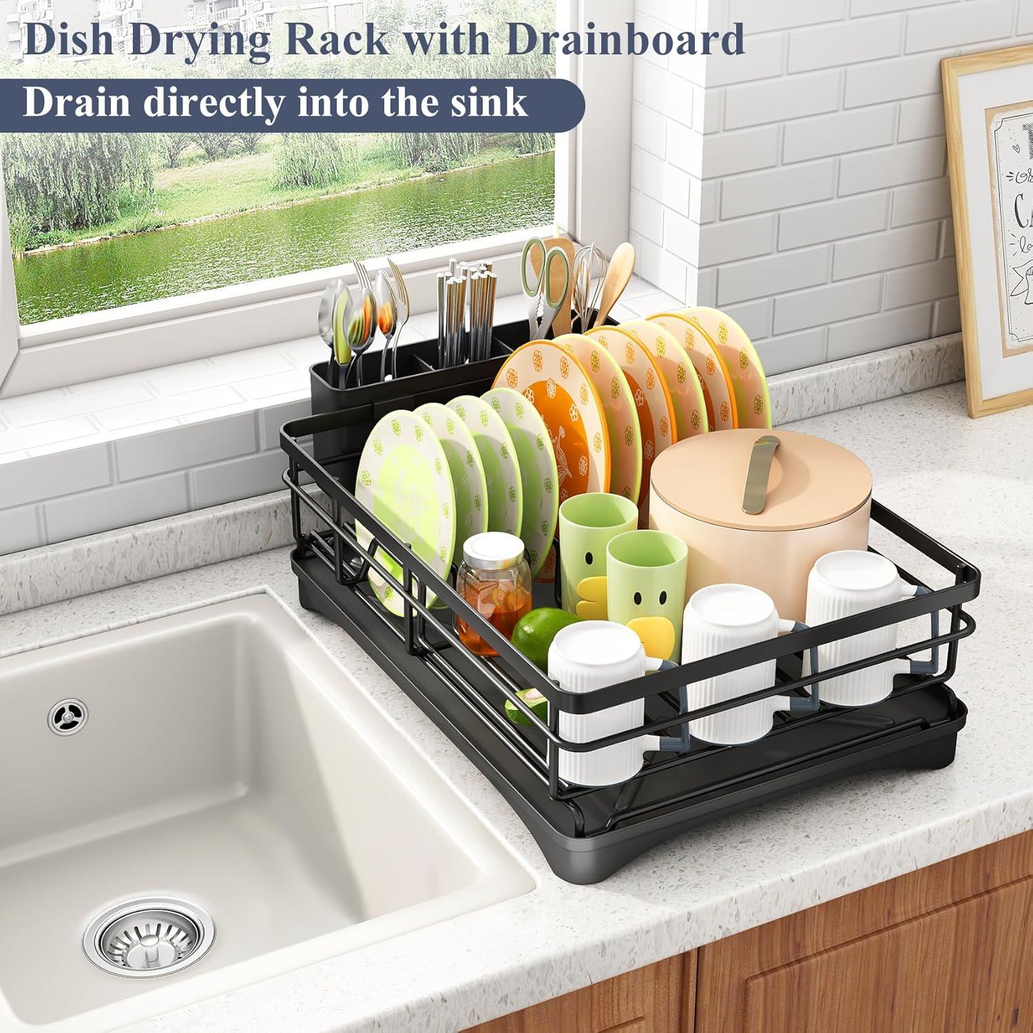 Escurridor de Platos SAYZH Acero Inoxidable Negro 42,4x29,9cm