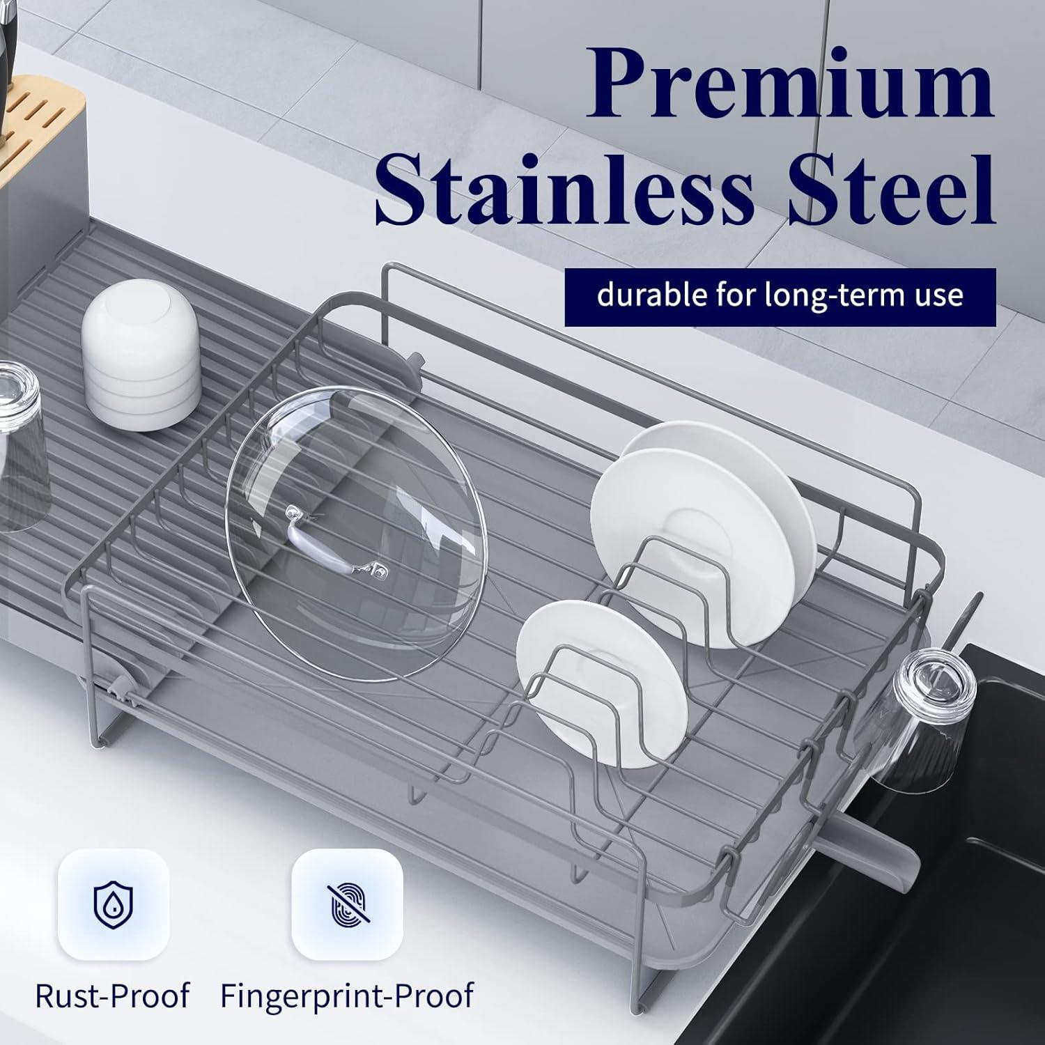 Estante Secar Platos Kitsure Expandible Gris 32,77x48,77 cm