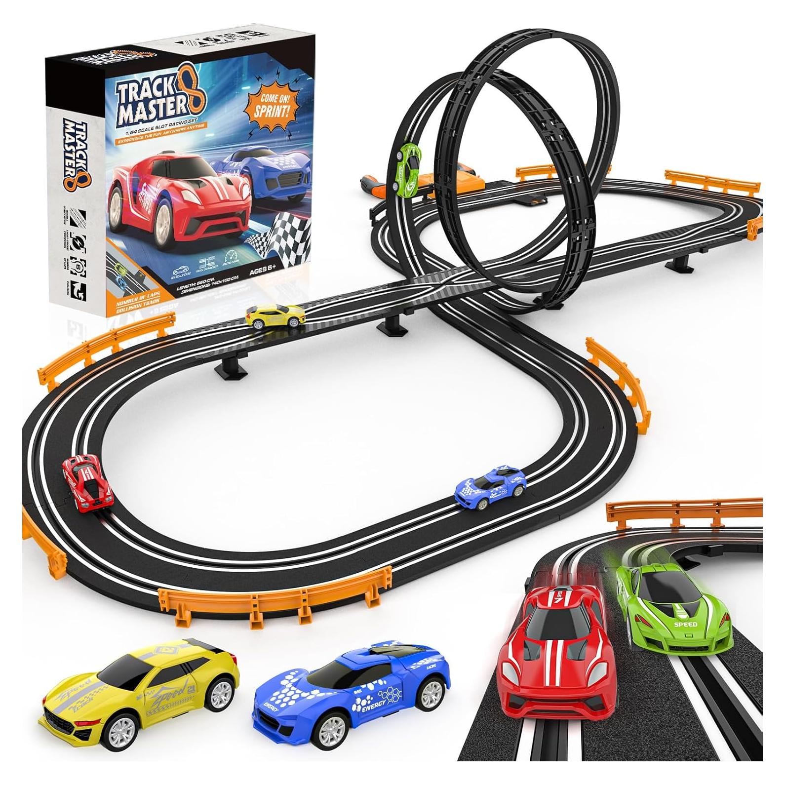 Set de Pista de Carreras Eléctrica Mccreadee 5,61 m con 4 Coches