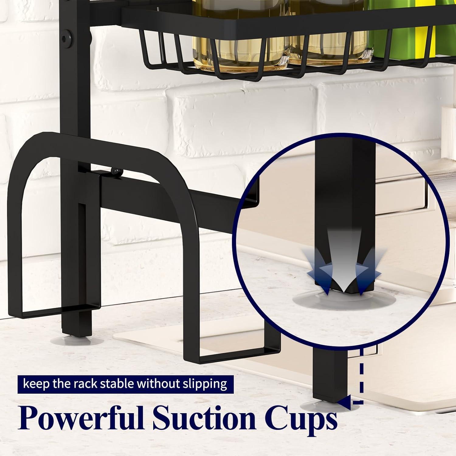 Estante de Secado de Platos Kitsure Negro Ajustable 76-86 cm