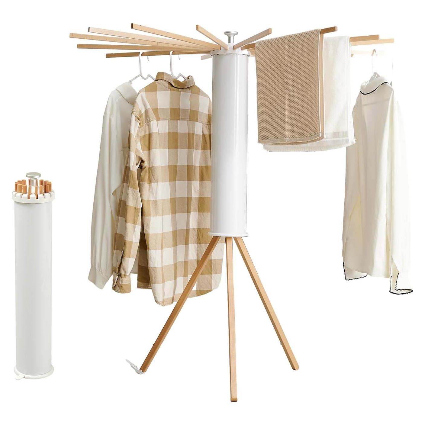 Soporte para Secar Ropa Plegable RFOUO Tripode 16 Varillas