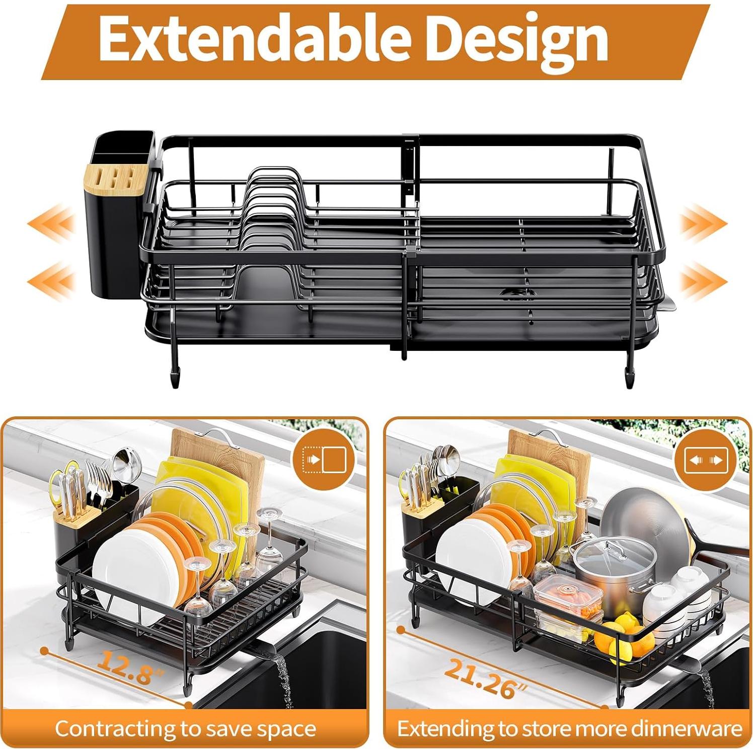Escurridor de Platos Expandible Urackify 54.5 cm Antideslizante