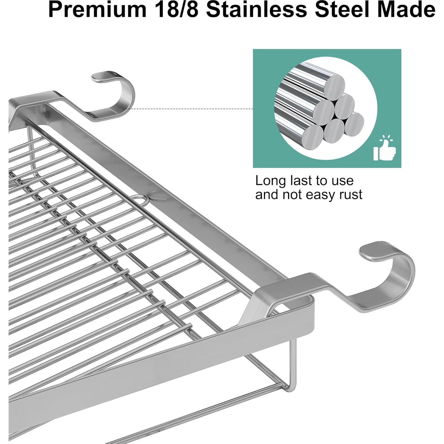 Escurridor de Platos TQVAI Acero Inoxidable Plegable 40,96 cm