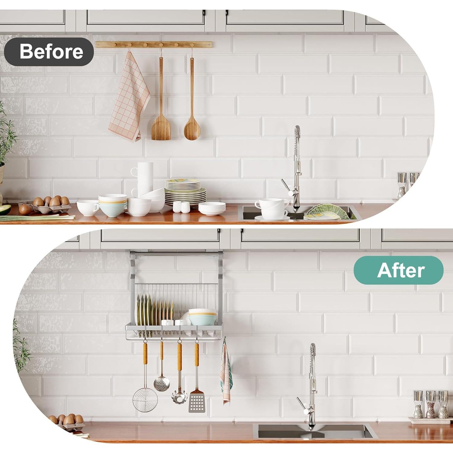 Escurridor de Platos TQVAI Acero Inoxidable Plegable 40,96 cm