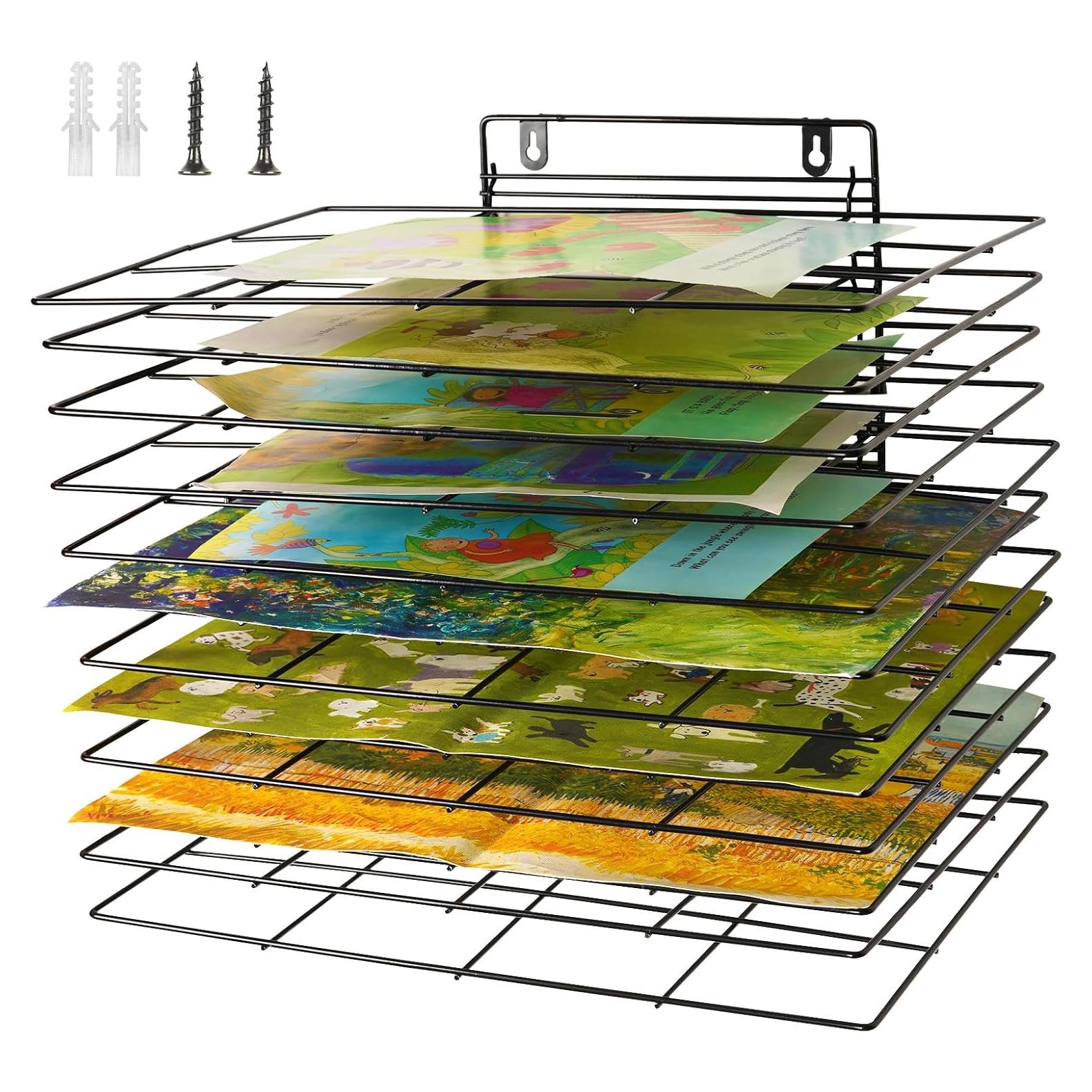 Estante de Secado de Arte Lzttyee 12 Estantes Pared Metal