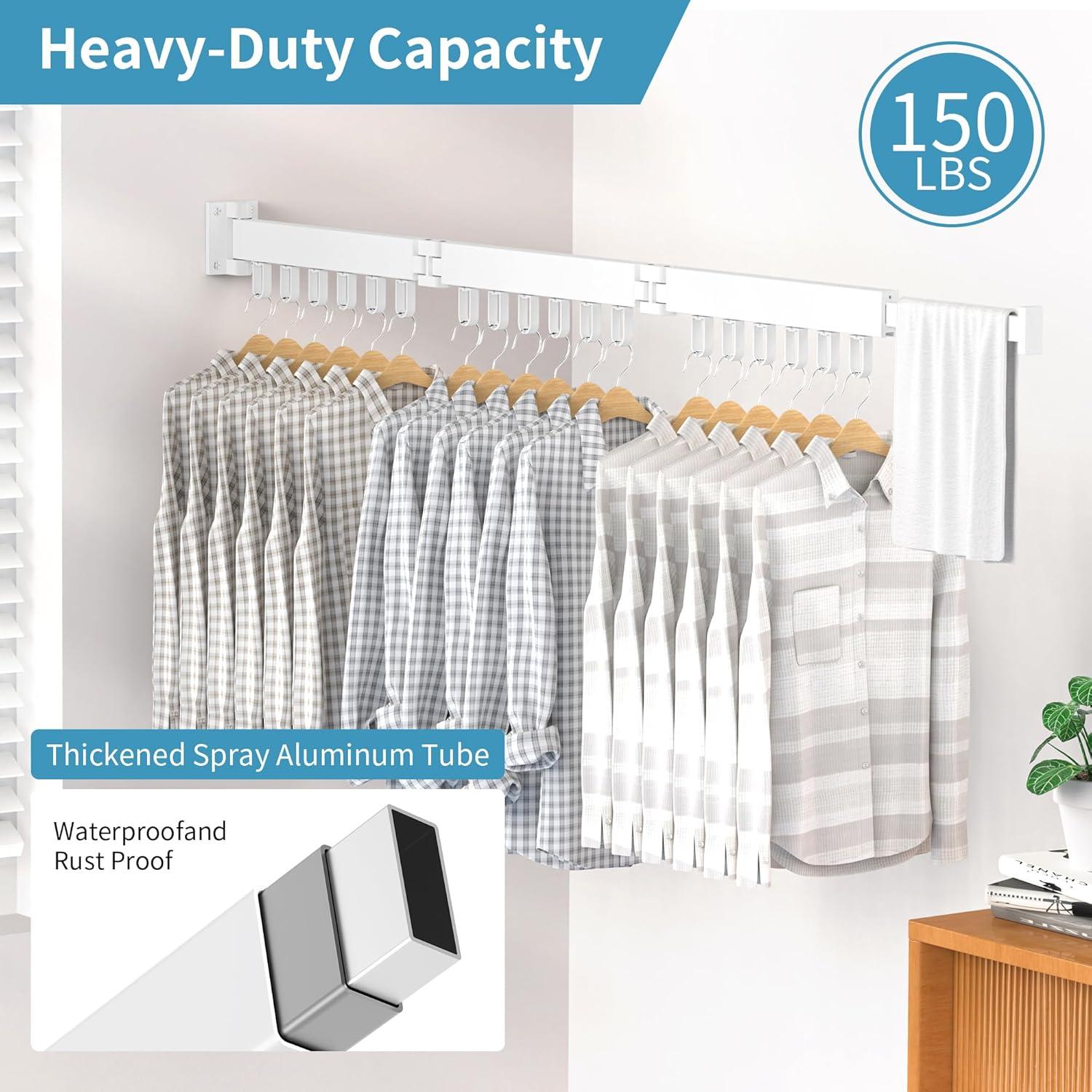 Perchero Plegable Hleelomi Blanco para Secar Ropa 18 Ganchos