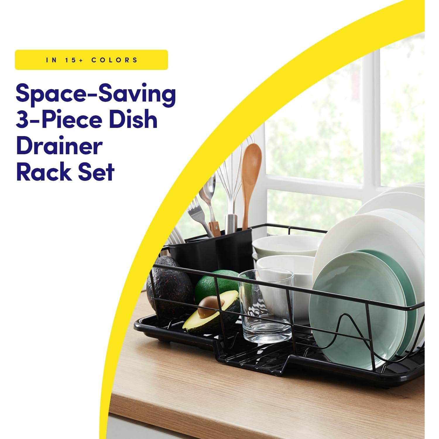 Escurridor de Platos 3 Piezas Sweet Home Negro 1,11 kg