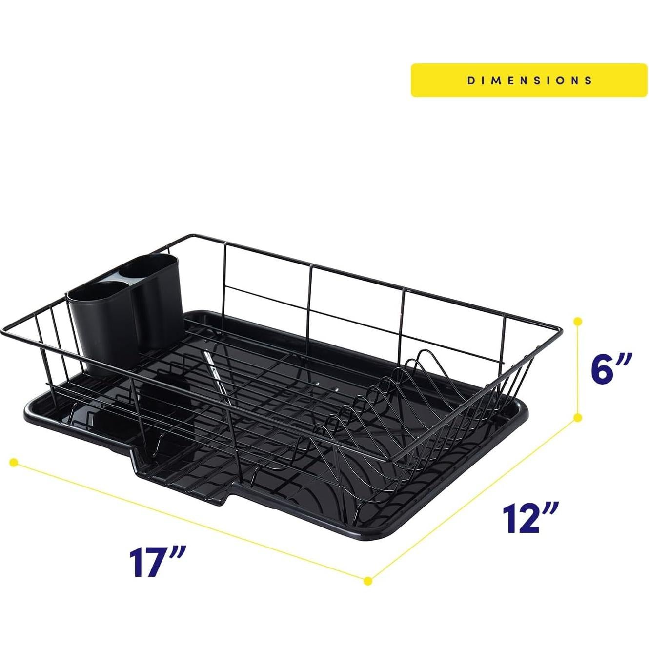 Escurridor de Platos 3 Piezas Sweet Home Negro 1,11 kg