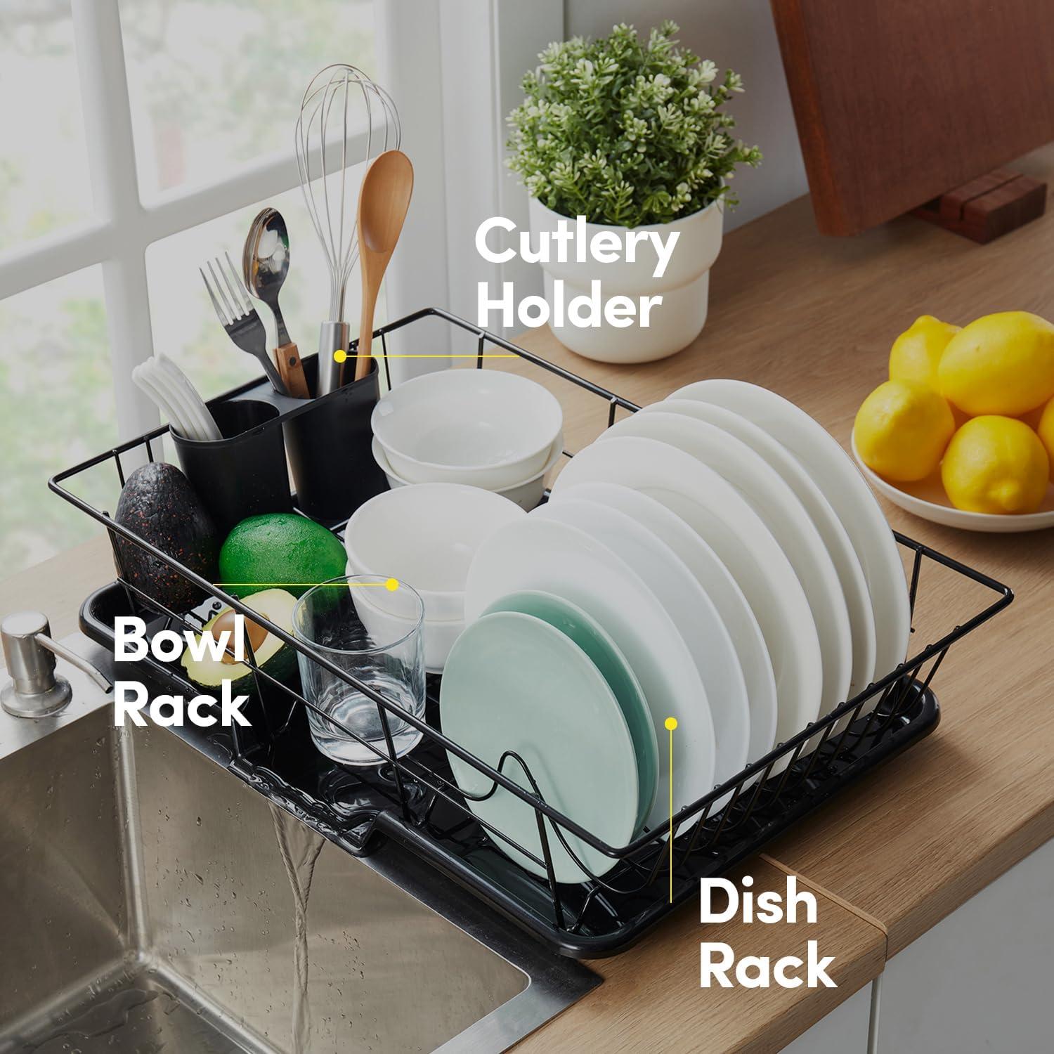 Escurridor de Platos 3 Piezas Sweet Home Negro 1,11 kg