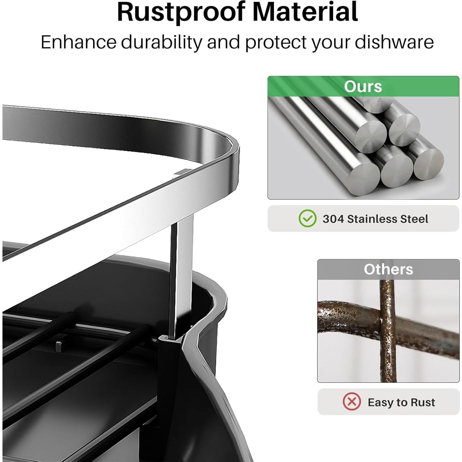 Escurridor de Platos Expandible SNTD Acero Inoxidable Negro