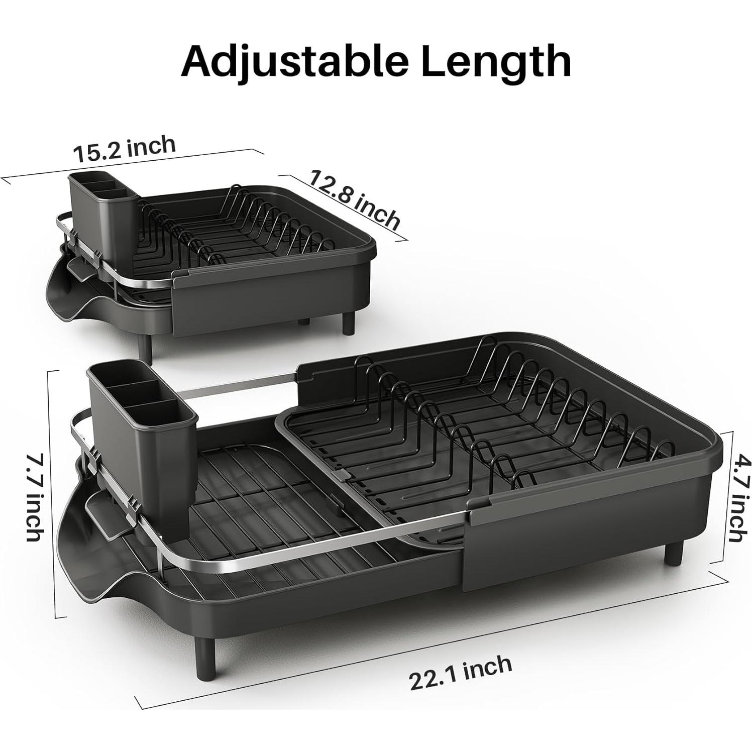 Escurridor de Platos Expandible SNTD Acero Inoxidable Negro