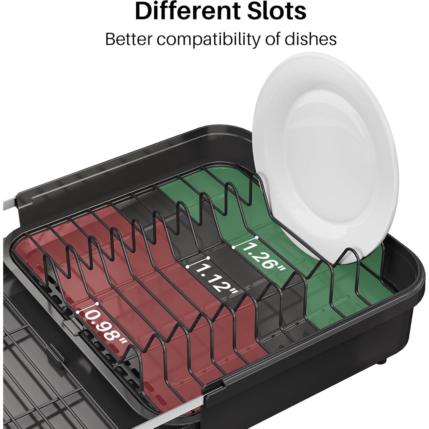 Escurridor de Platos Expandible SNTD Acero Inoxidable Negro