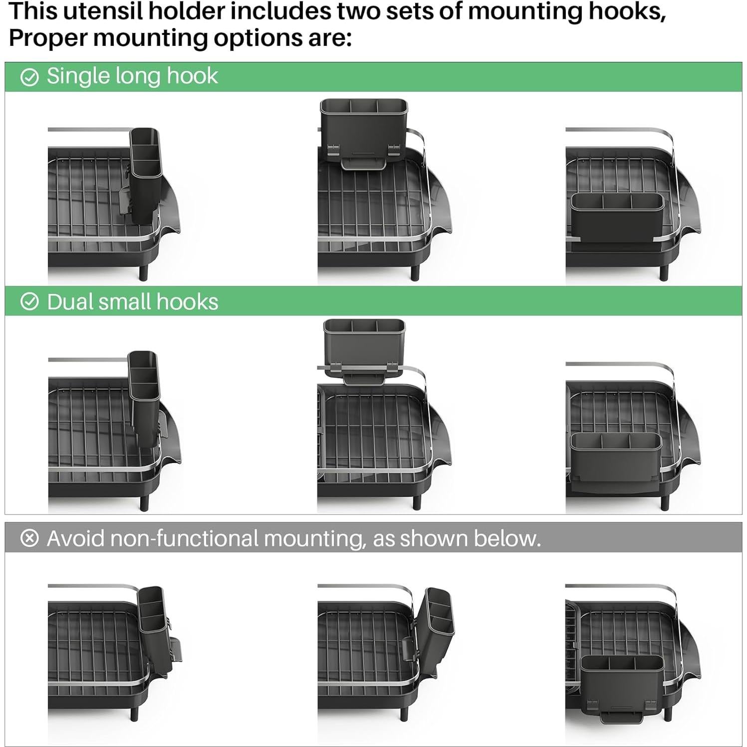 Escurridor de Platos Expandible SNTD Acero Inoxidable Negro