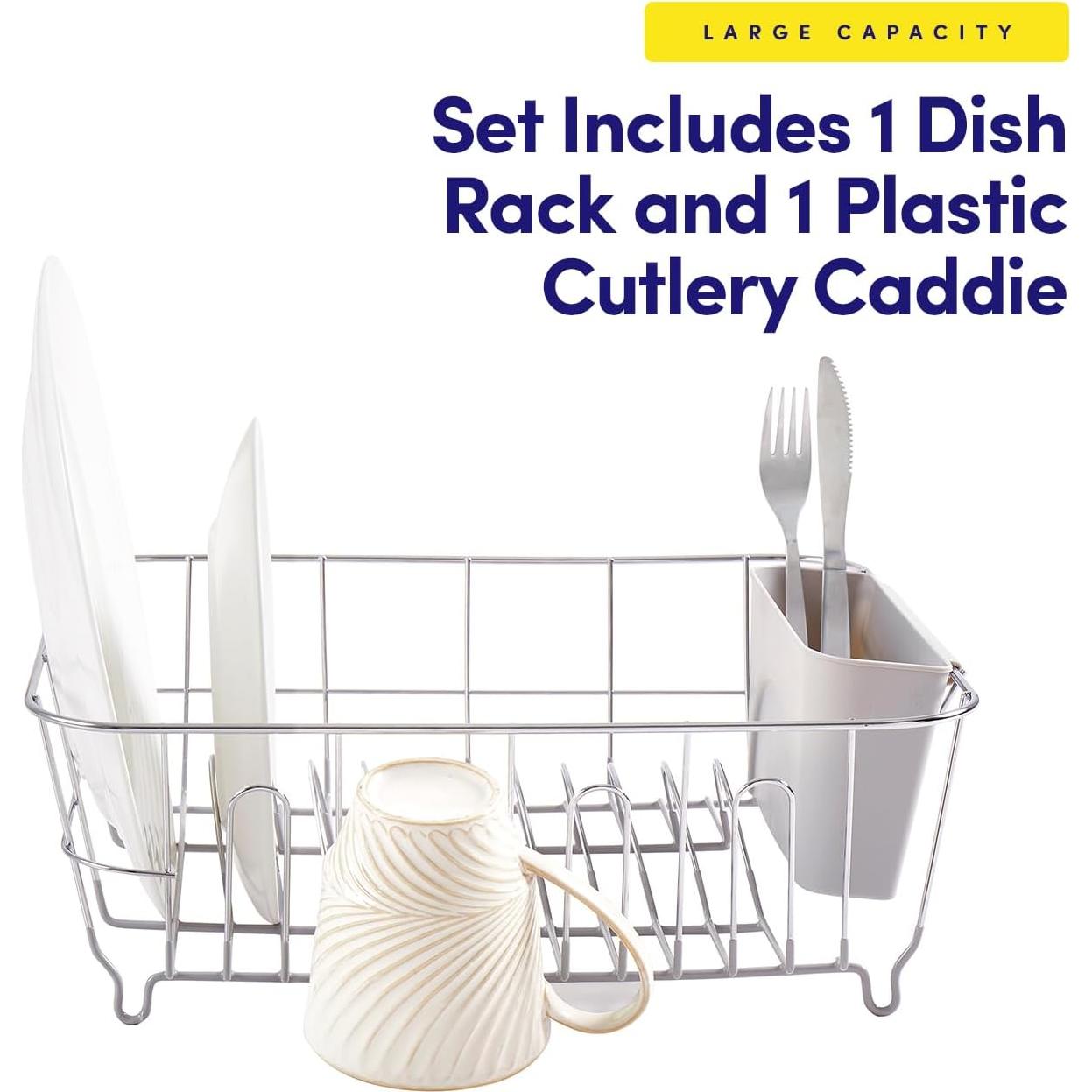 Estante Secar Platos Sweet Home 2 Piezas Plateado Compacto