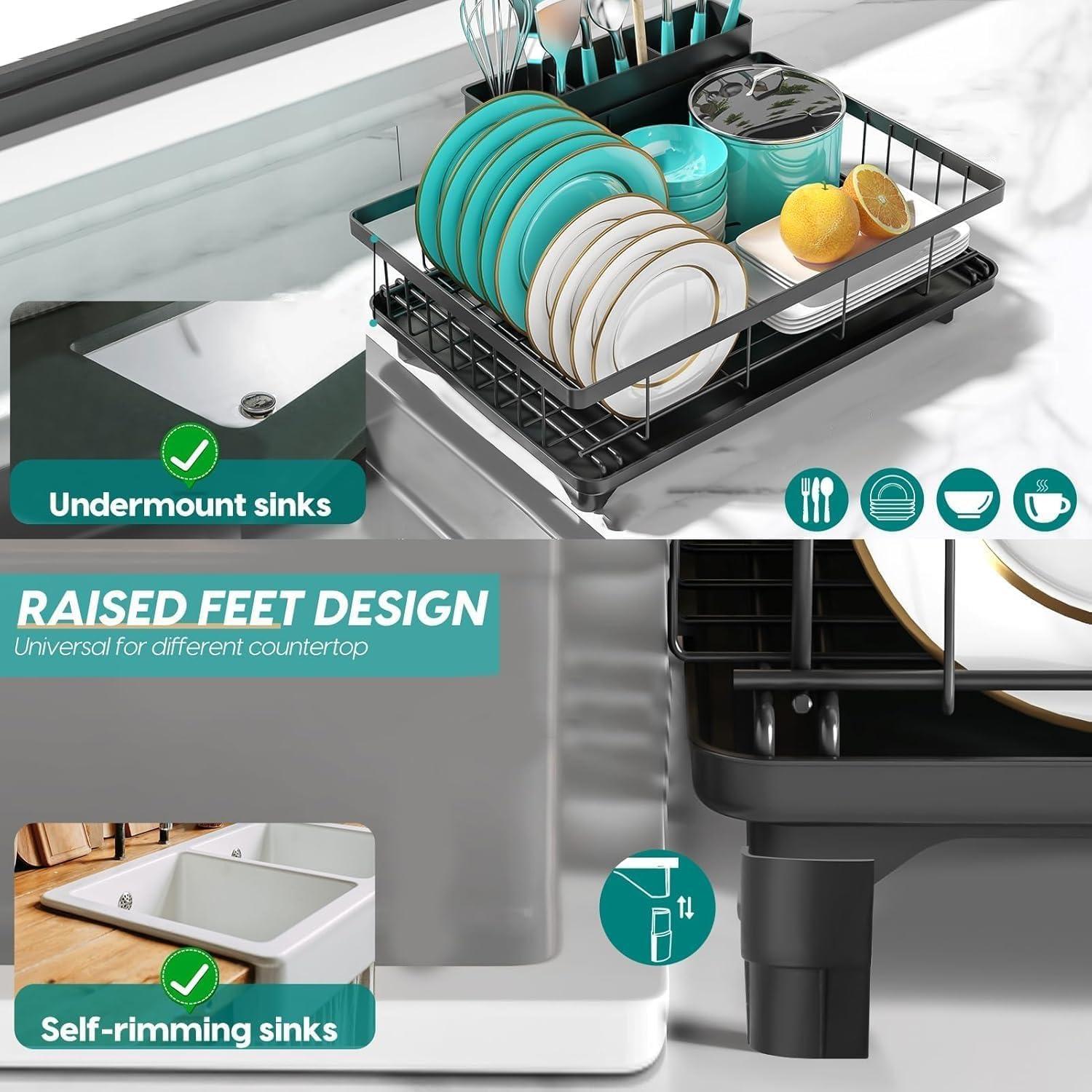 Estante para Secar Platos MERRYBOX 40x29x14.5 cm Negro