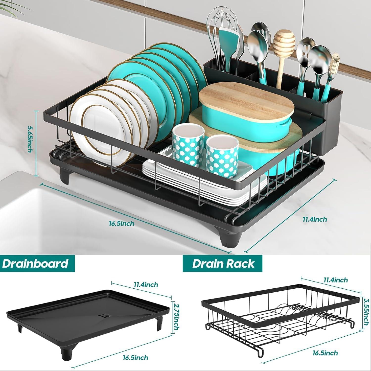 Estante para Secar Platos MERRYBOX 40x29x14.5 cm Negro