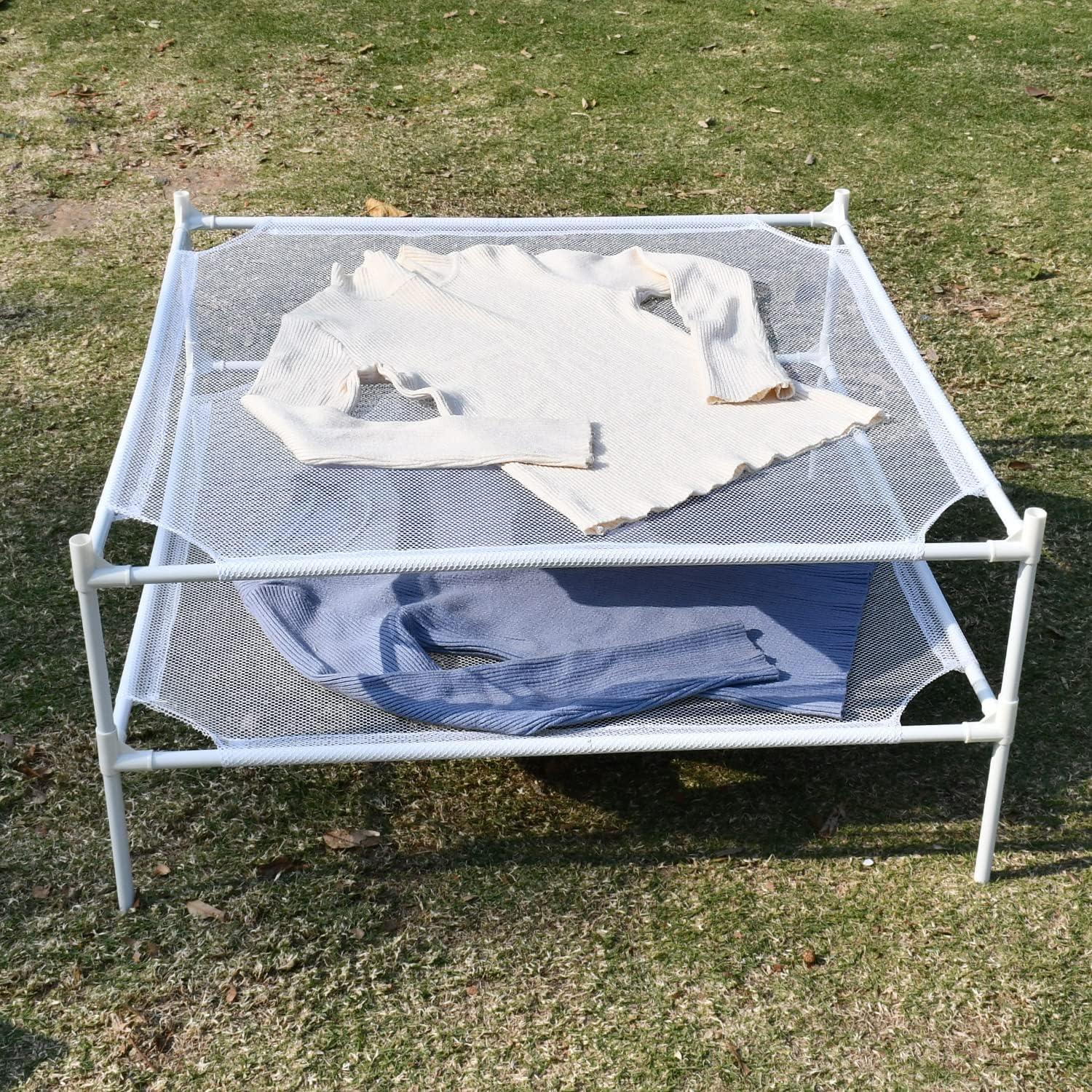 Estante Secador de Ropa Shrivee 2 Capas Blanco 71x71 cm