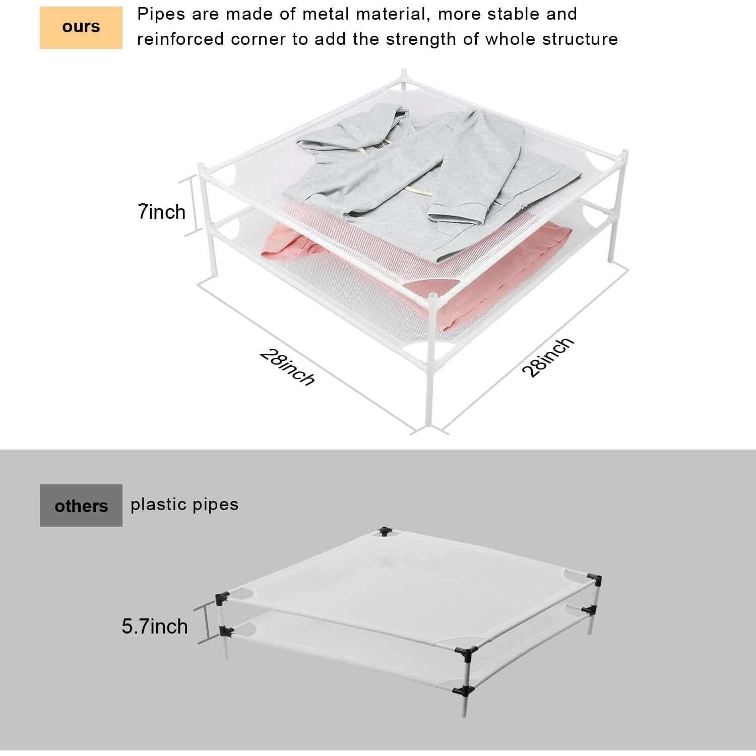 Estante Secador de Ropa Shrivee 2 Capas Blanco 71x71 cm