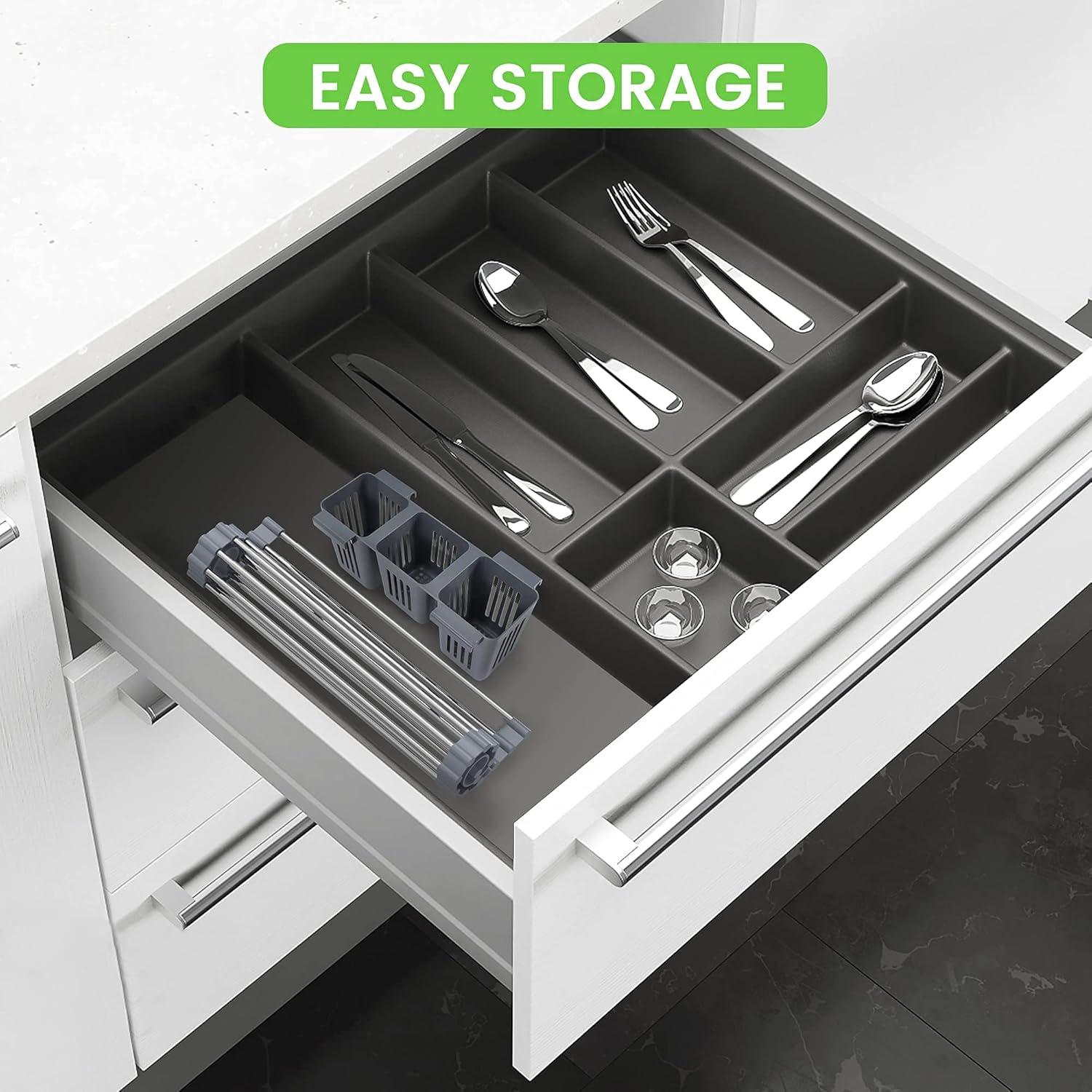 Estante de Secado de Platos Plegable BBXTYLY 57.9cm Acero Inoxidable