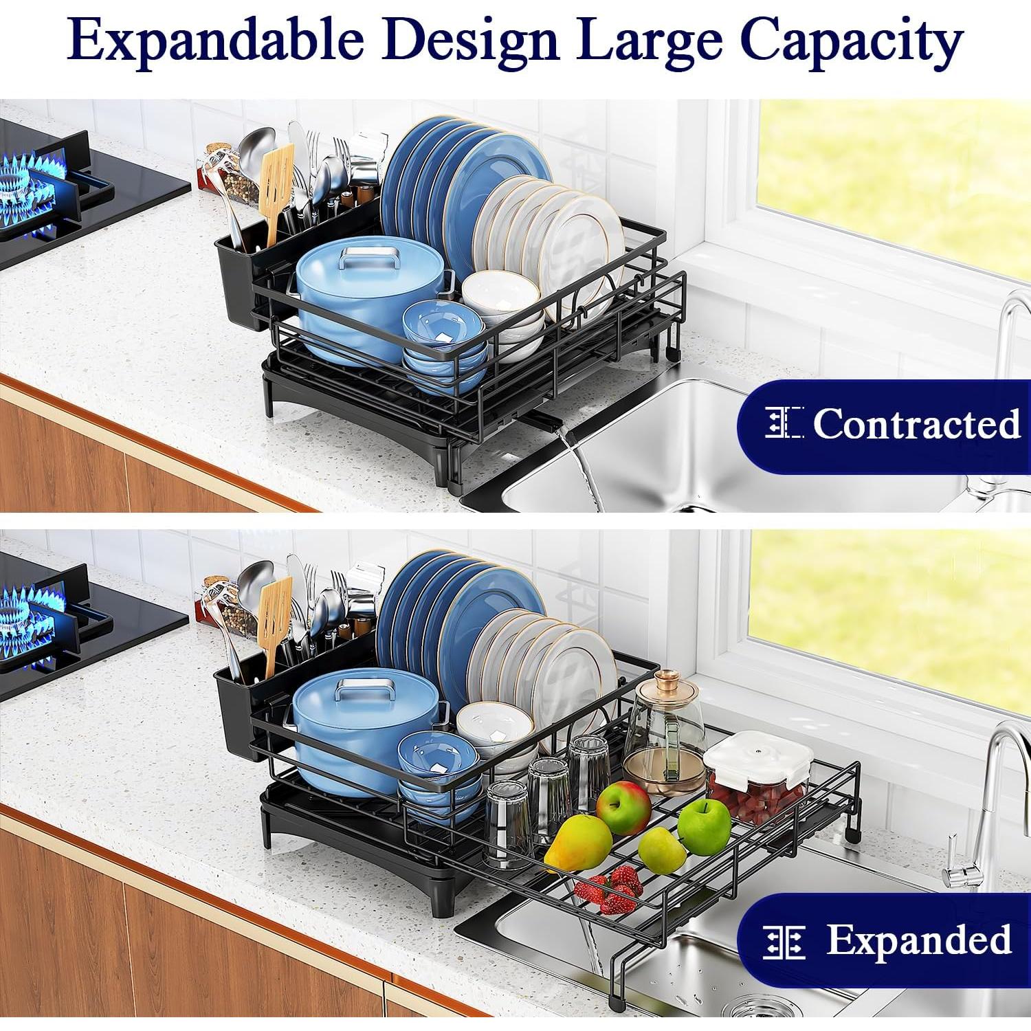 Escurridor de Platos Extensible COHOSEGE Negro 53 cm