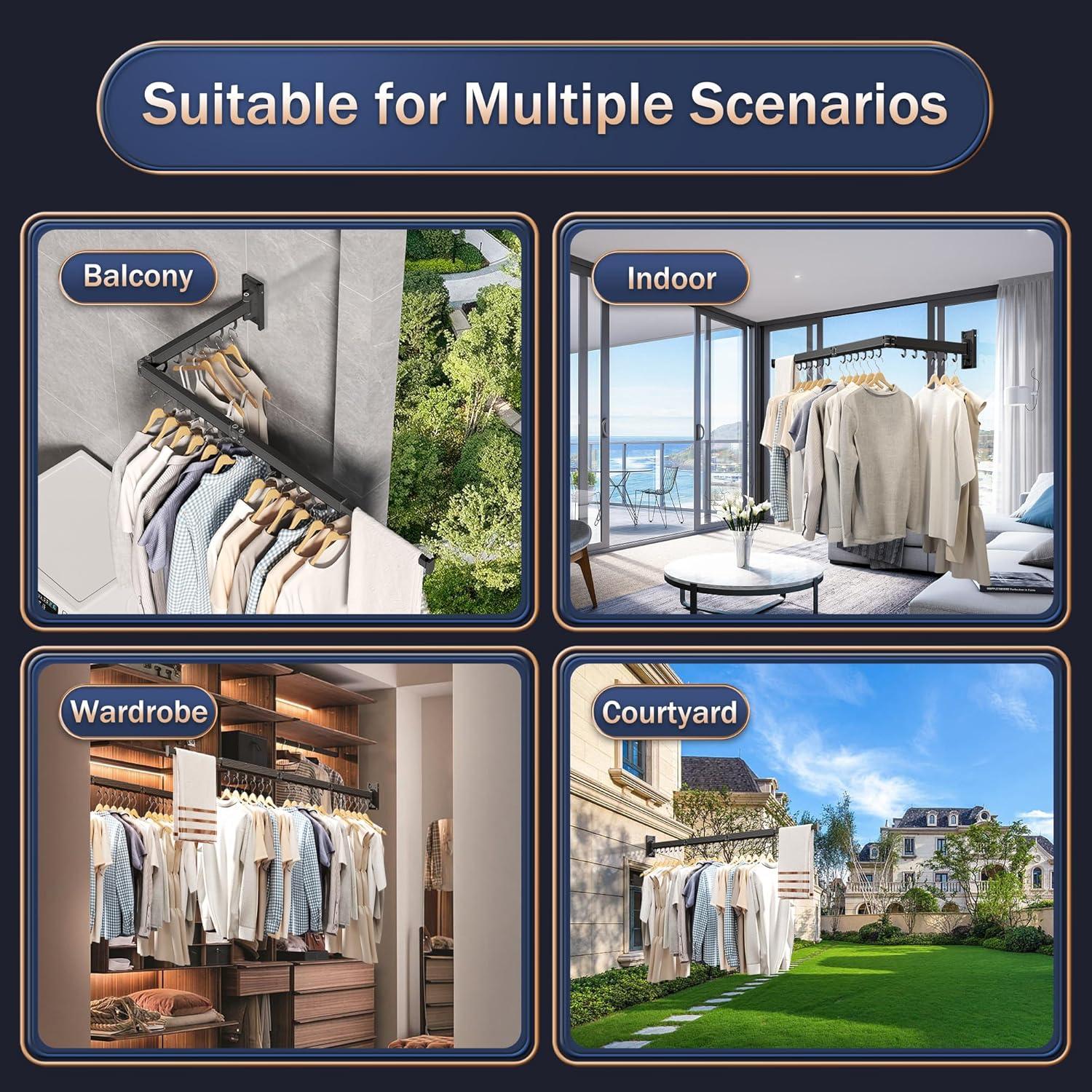 Estante de Secado Plegable CHAHUANV Montado en Pared Blanco