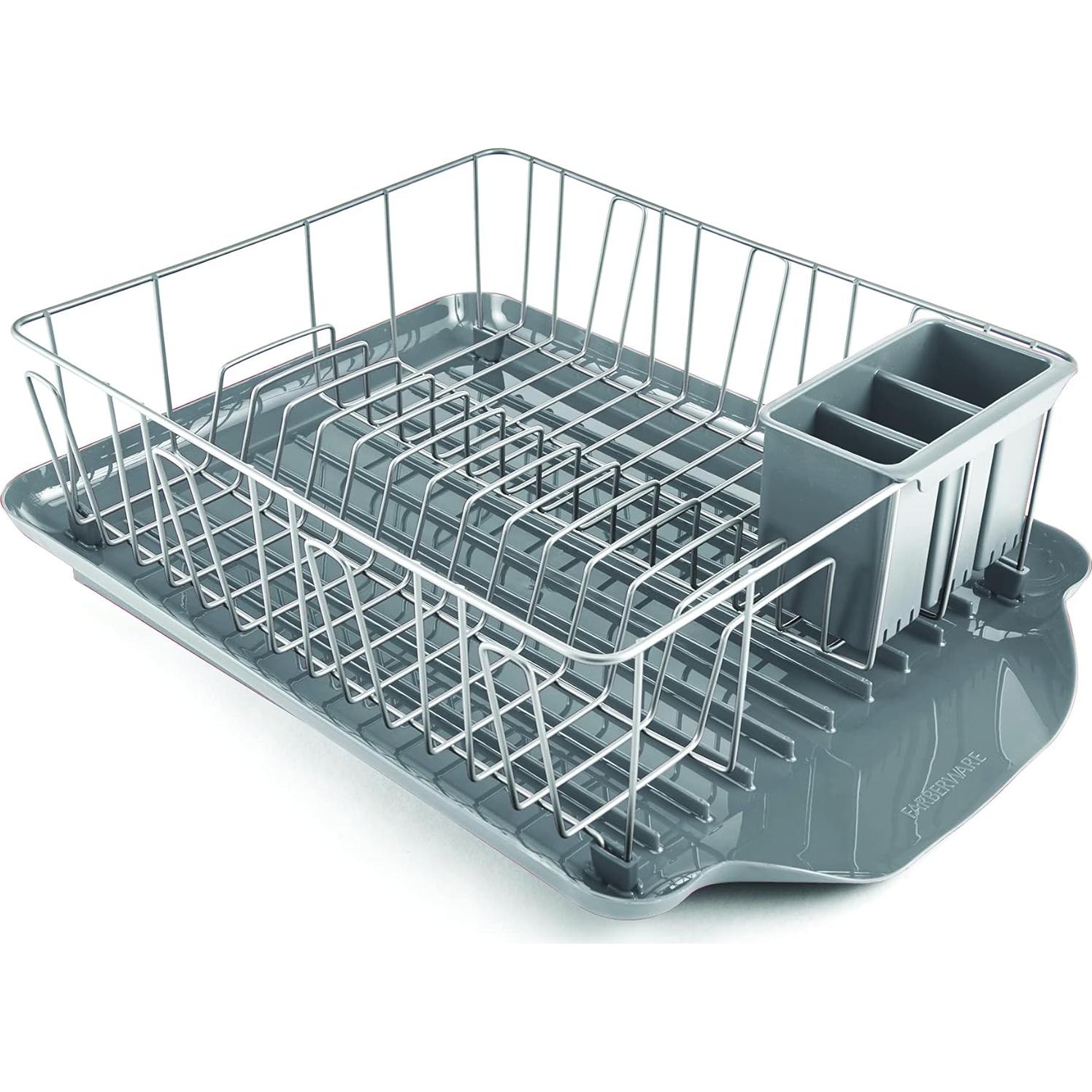 Escurridor de Platos 3 Piezas Farberware Gris Resistente