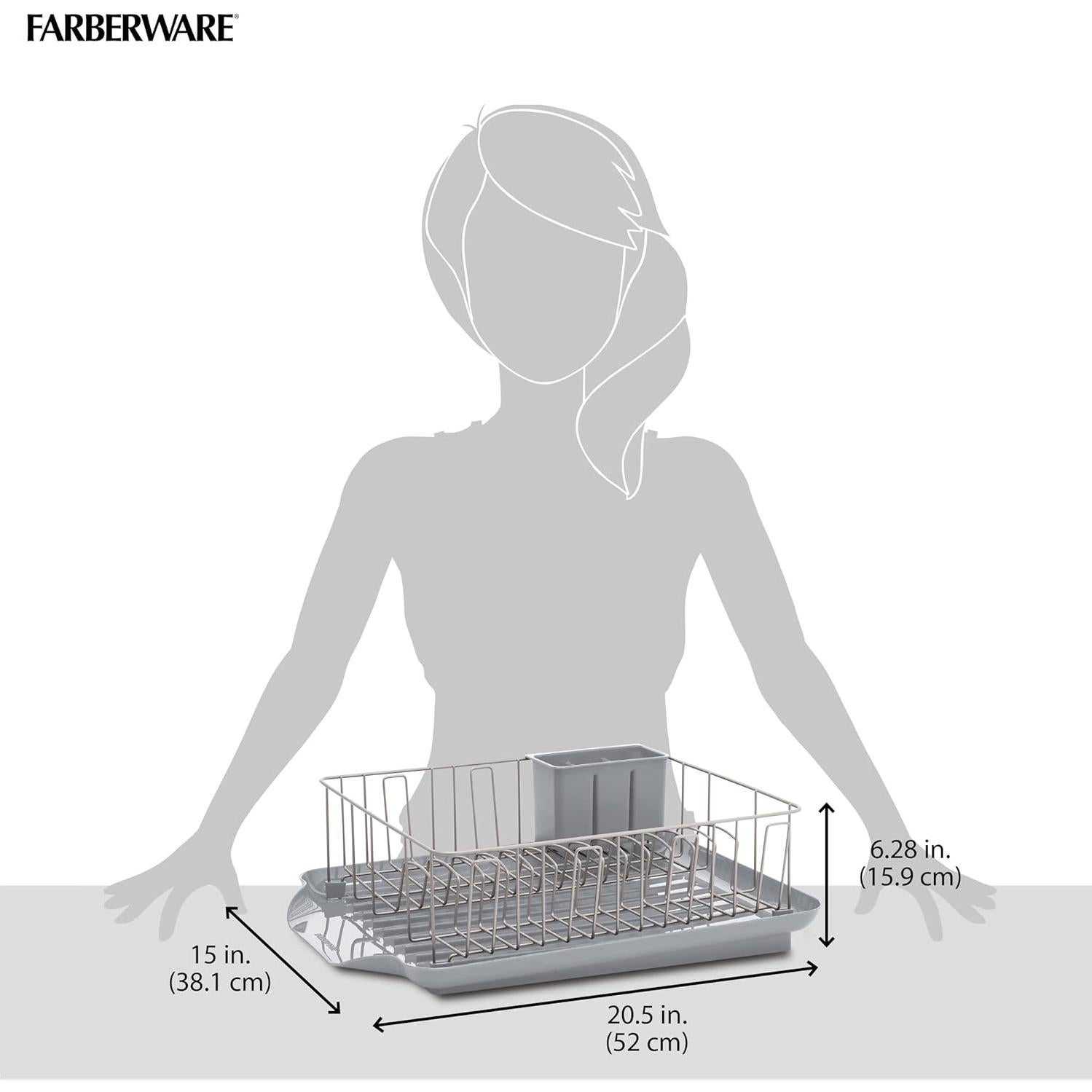 Escurridor de Platos 3 Piezas Farberware Gris Resistente