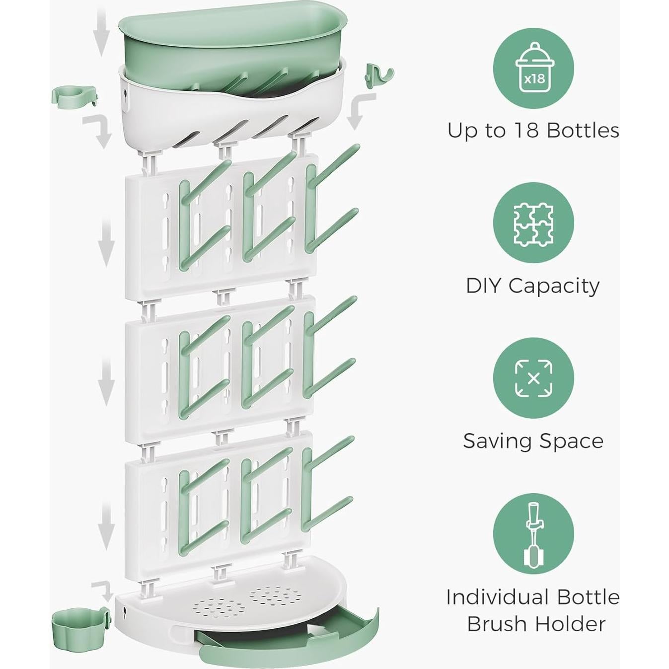 Estante Secado Botellas Momcozy DK01 para 18 Botellas