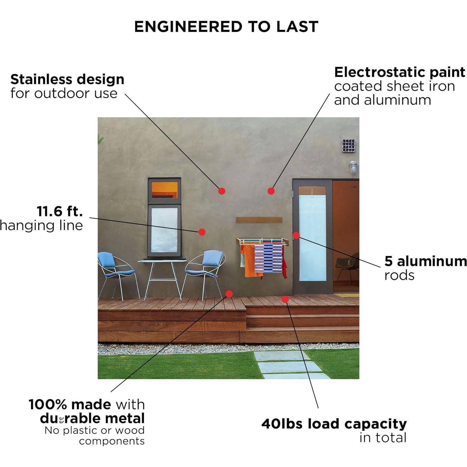 Estante de Secado Plegable Step Up 71 cm Blanco 18 kg