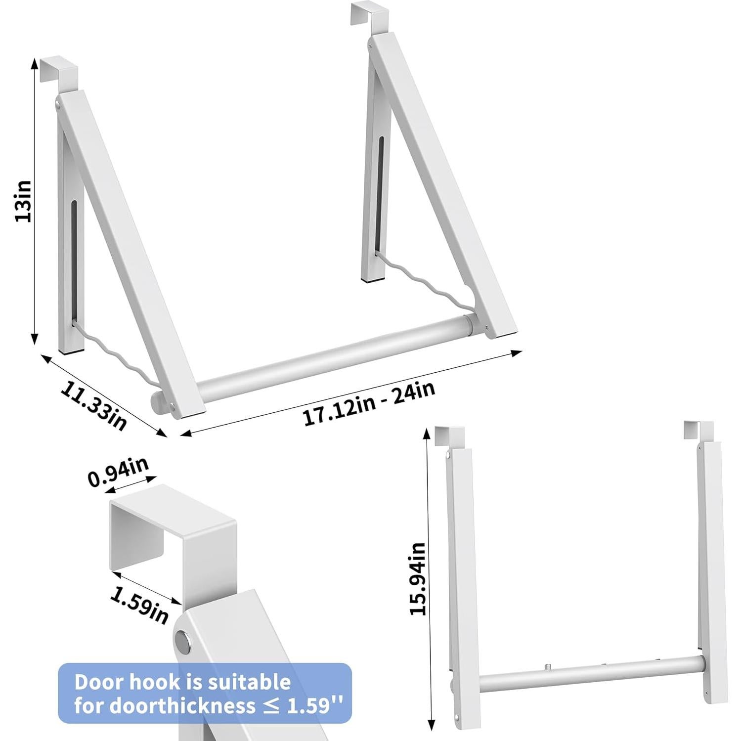 Estante de Secado Sobre la Puerta Hleelomi Plegable 2 Paquete