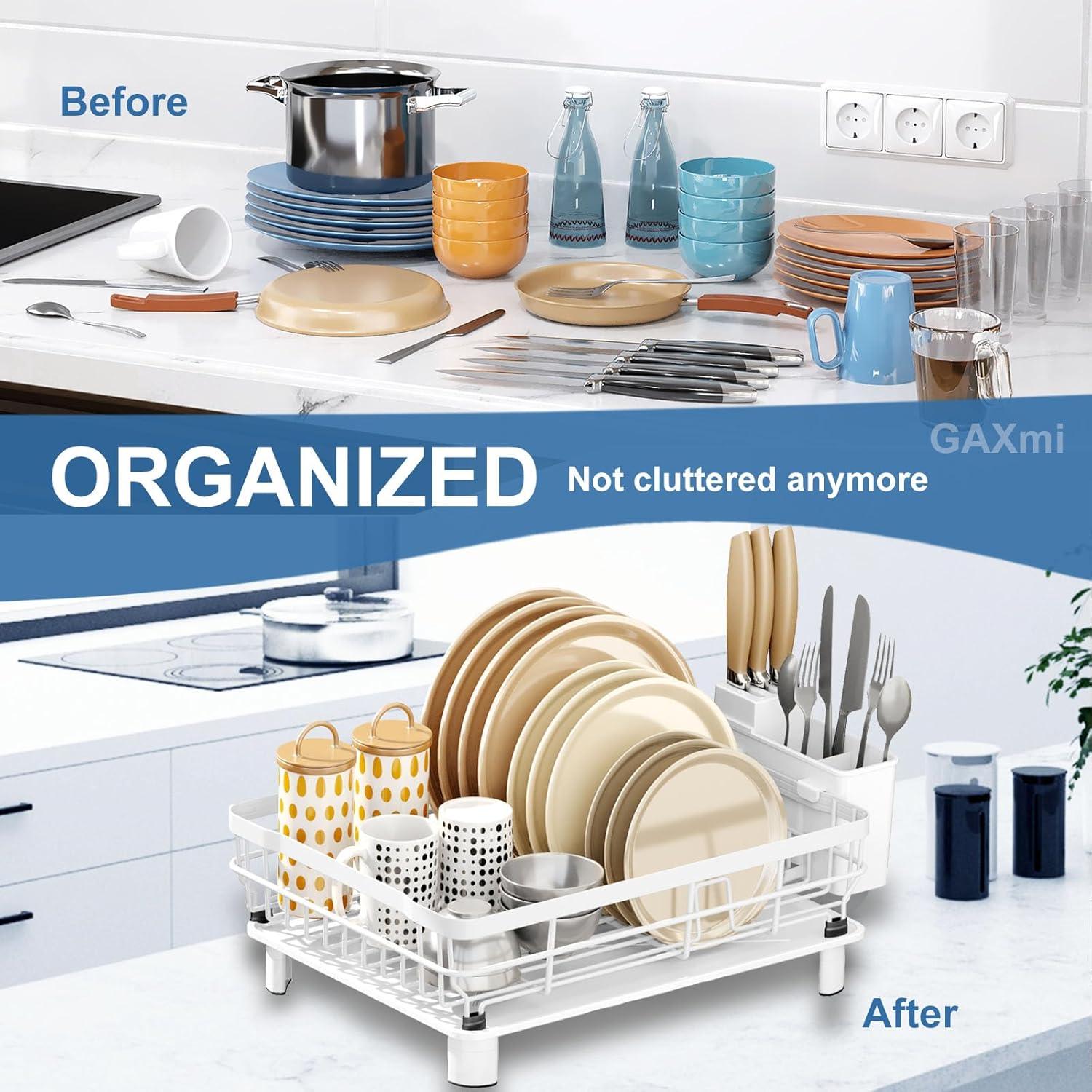 Escurridor de Platos GAXmi 1 Nivel Blanco con Bandeja Drenaje