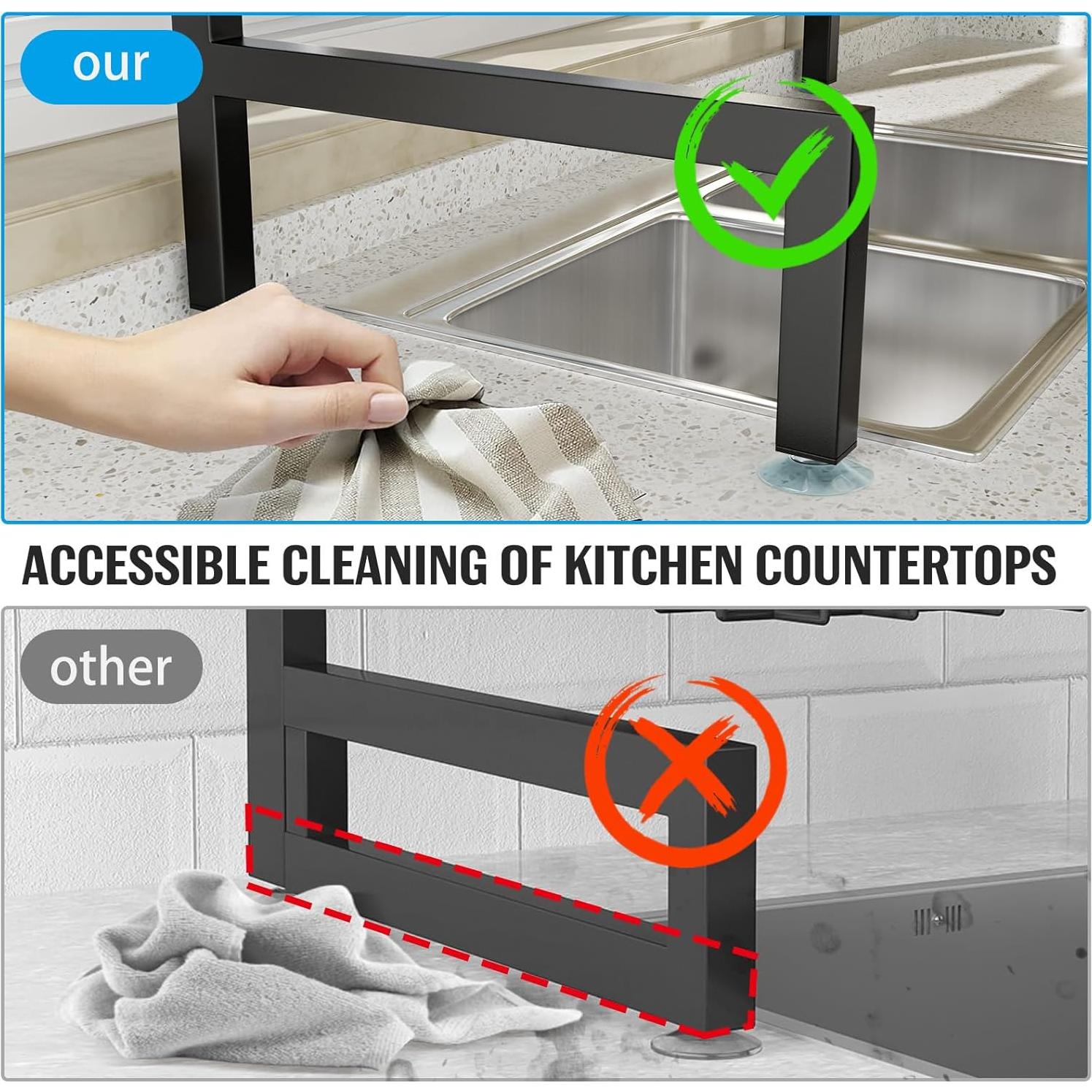 Estante para Secar Platos SNSLXH 2 Niveles Ajustable 67-89 cm