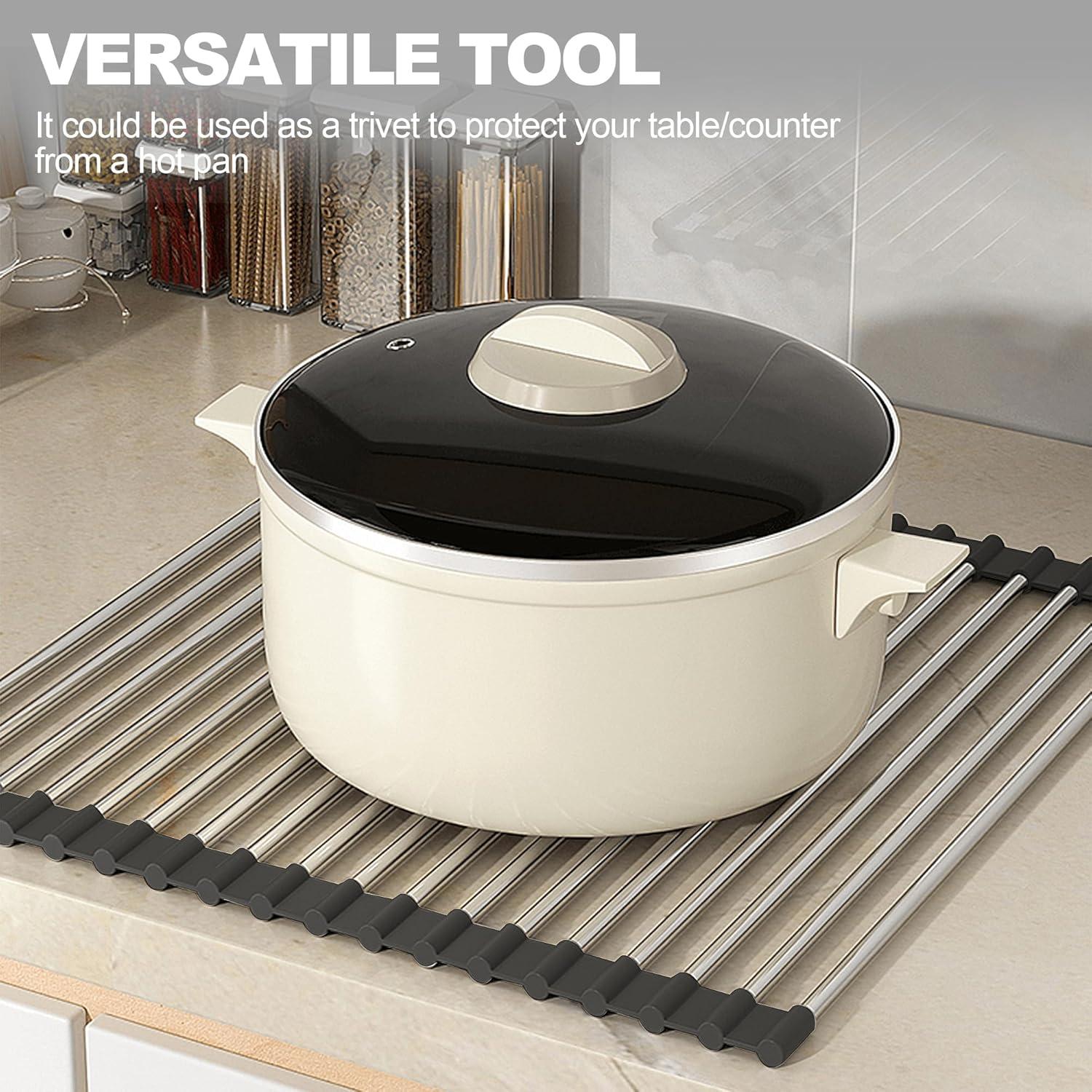 Estante para Secar Platos NEZUIBAN Enrollable 43,69x39,88cm Negro