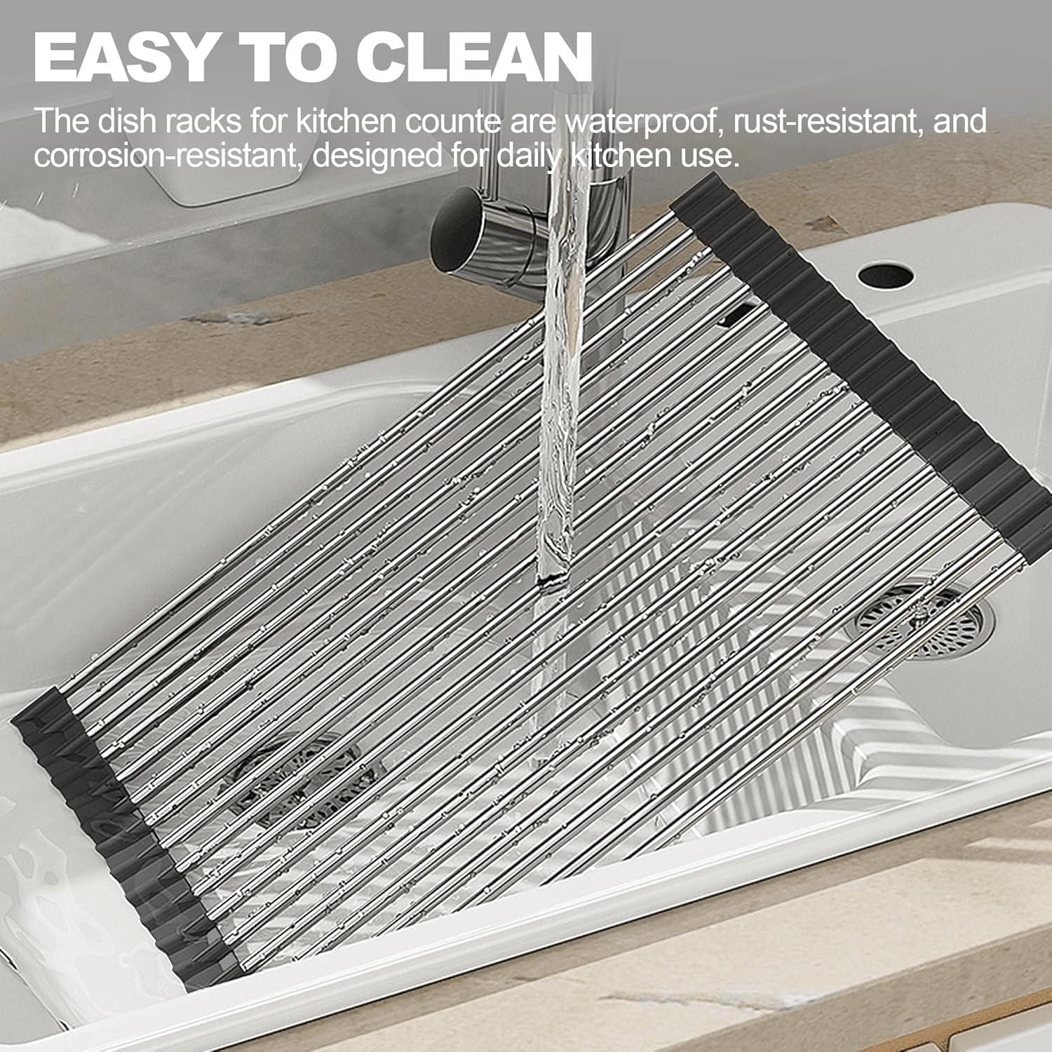 Estante para Secar Platos NEZUIBAN Enrollable 43,69x39,88cm Negro