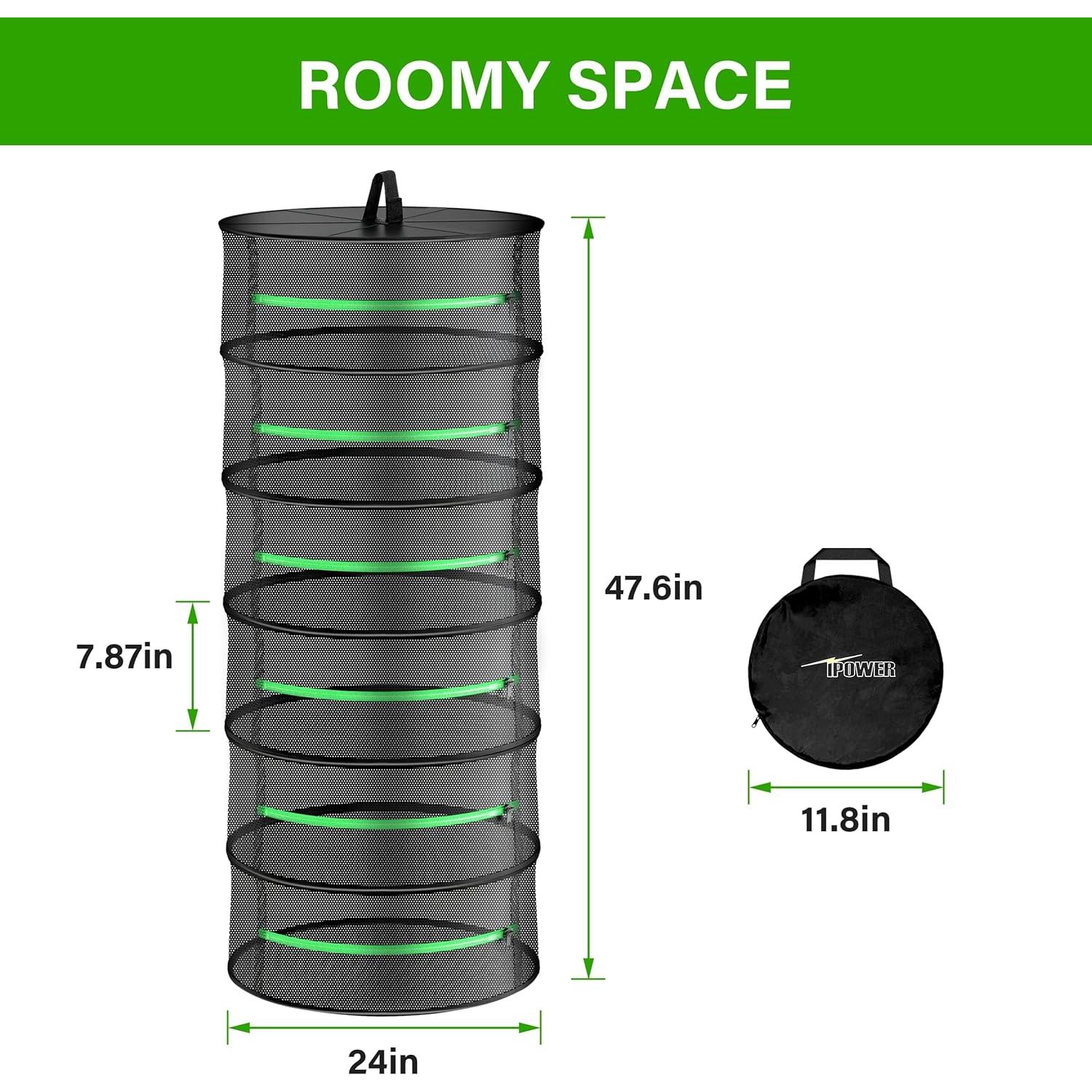 Estante Plegable de Malla iPower 60,96 cm 6 Capas Secado Hierbas