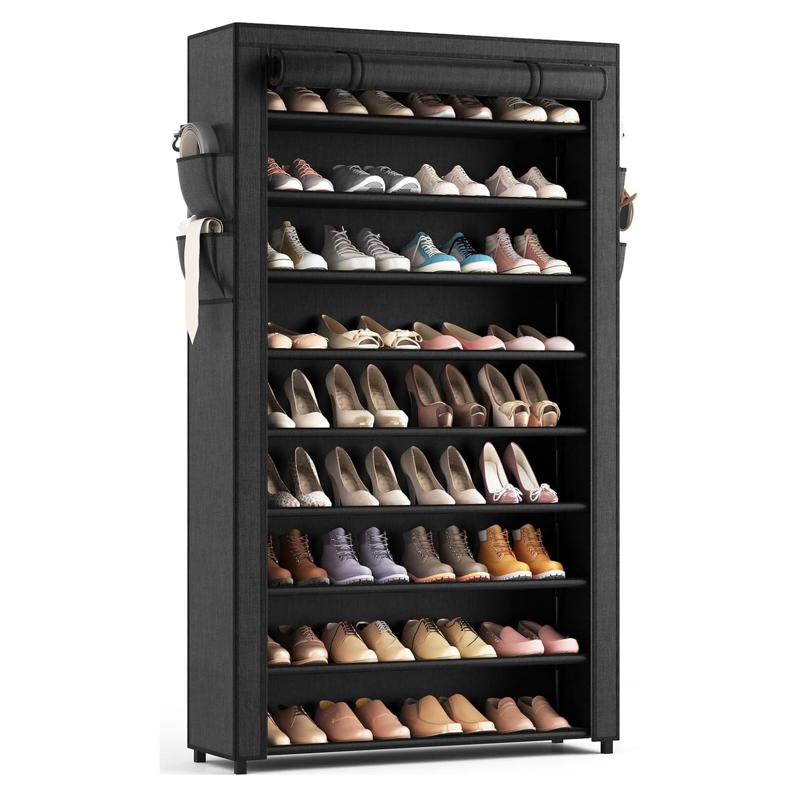 Estante para zapatos LANTEFUL 10 niveles 40 pares negro