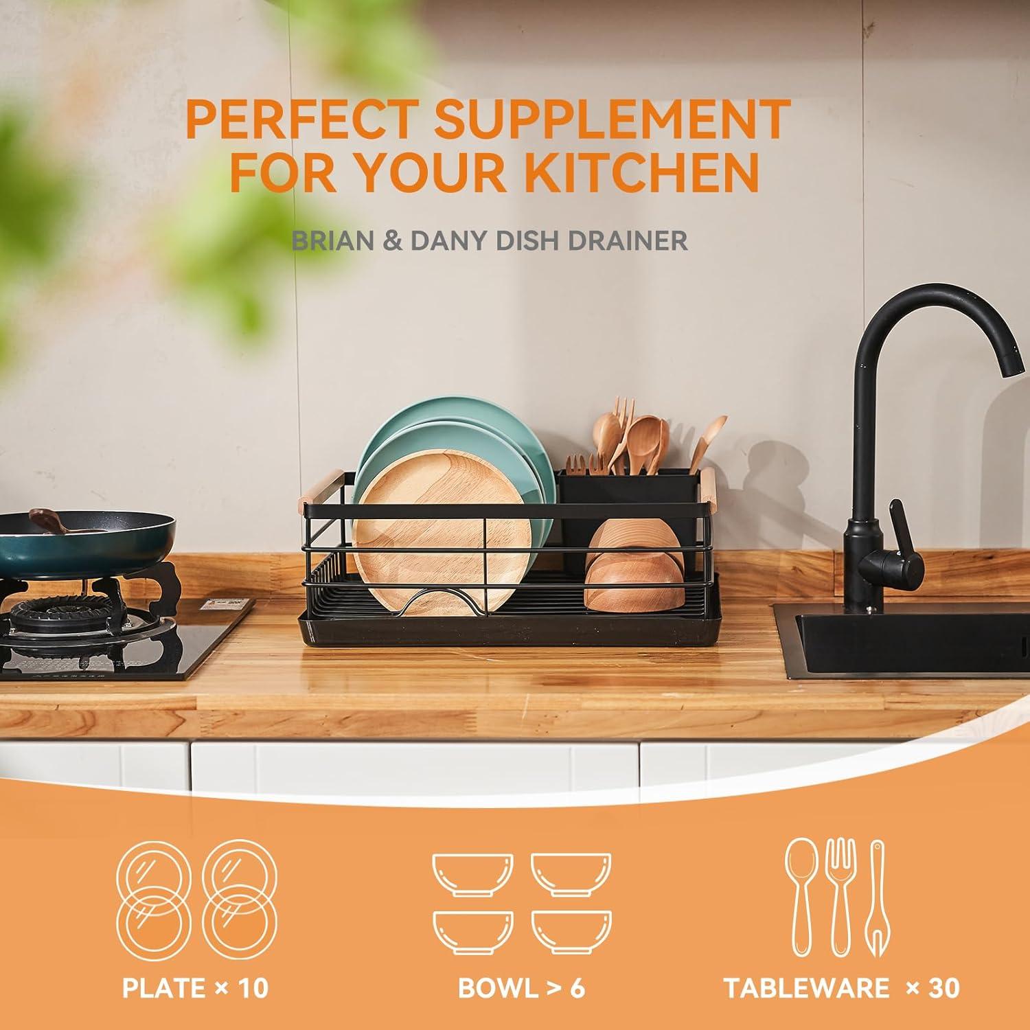 Escurridor de Platos BRIAN & DANY Acero Inoxidable Negro