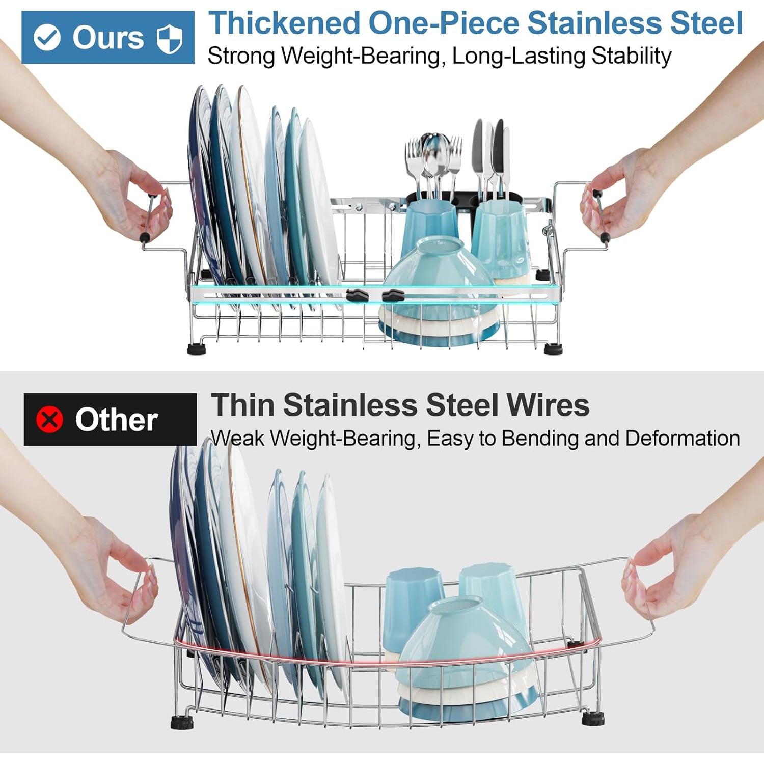Escurridor de Platos Expandible GSlife Acero Inoxidable 1,03 kg