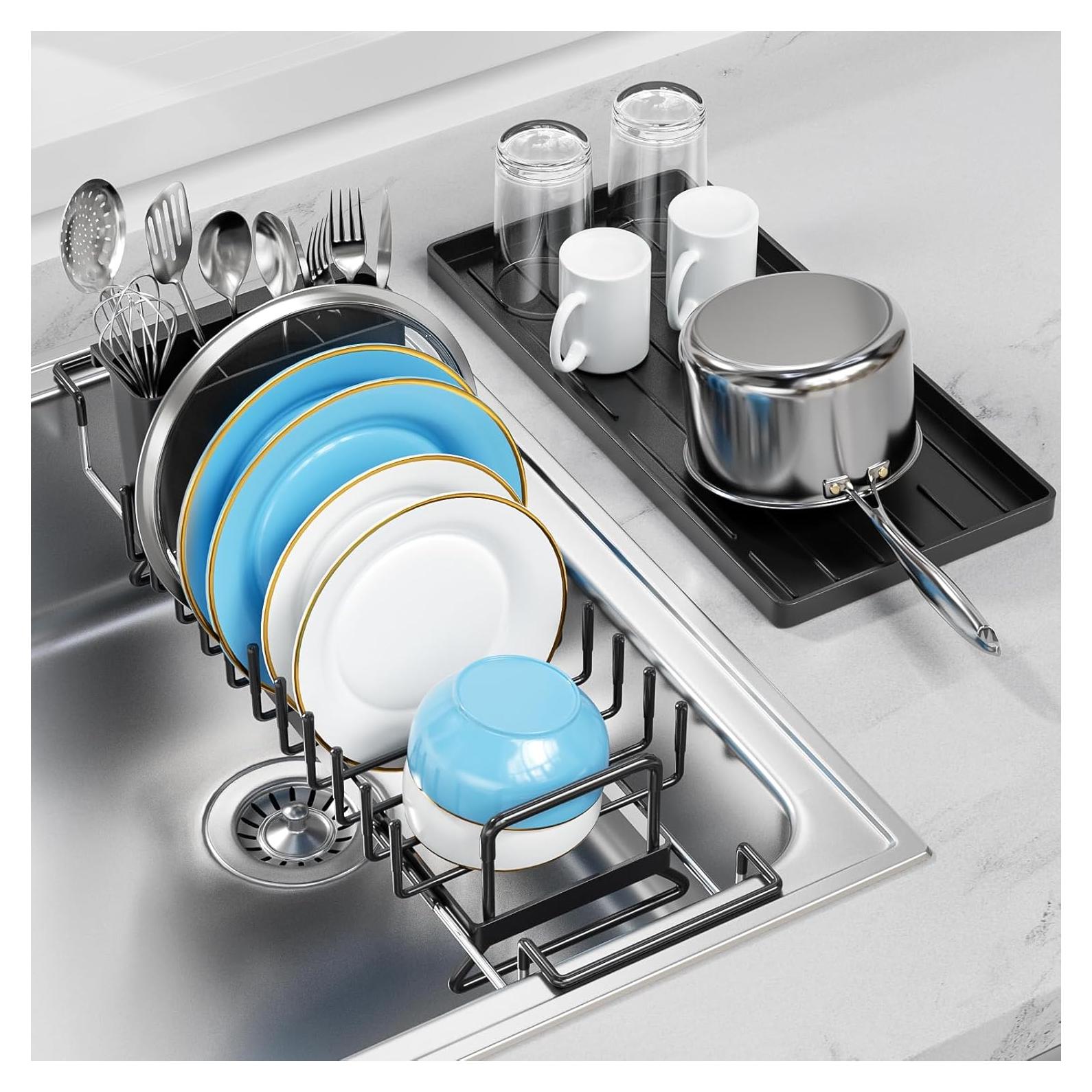 Escurridor de Platos LIONONLY Extensible Negro 36 cm