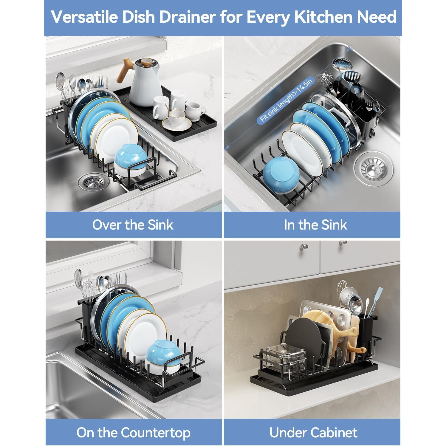 Escurridor de Platos LIONONLY Extensible Negro 36 cm