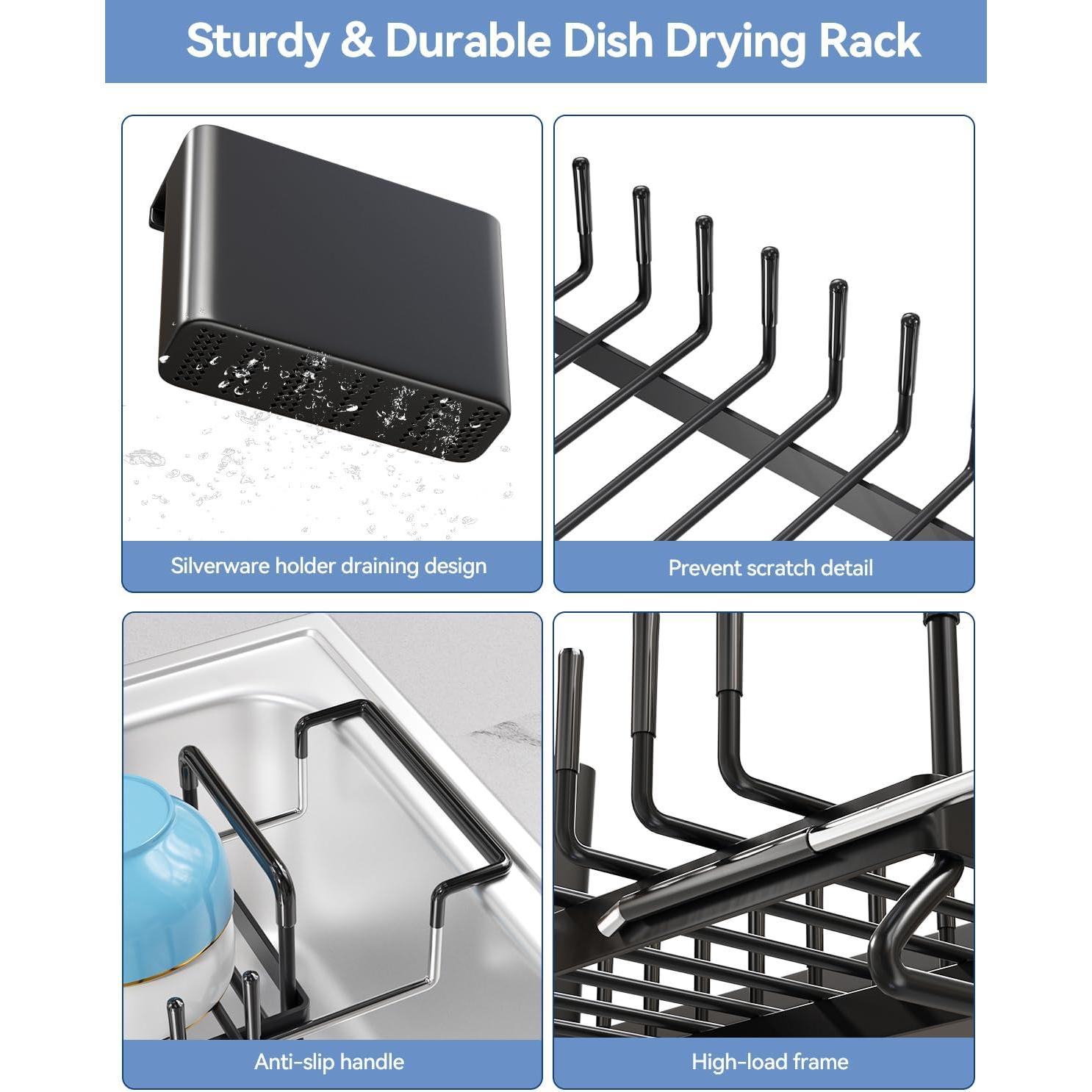 Escurridor de Platos LIONONLY Extensible Negro 36 cm