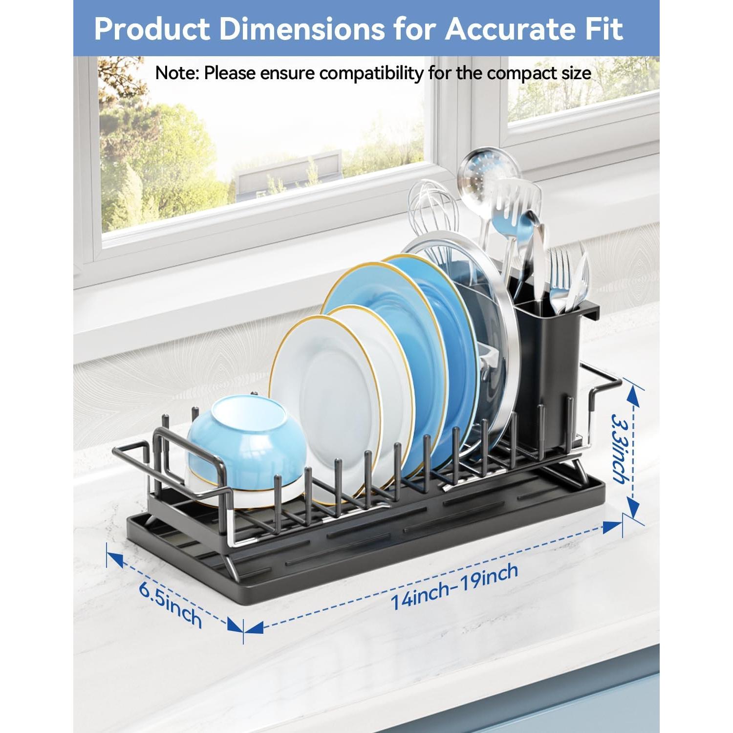 Escurridor de Platos LIONONLY Extensible Negro 36 cm