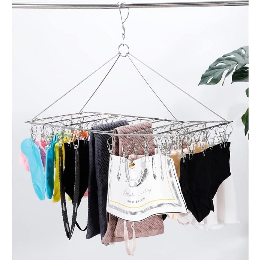 Paquete 2 Perchas Secado Ropa Plegables Skroad 104 Clips