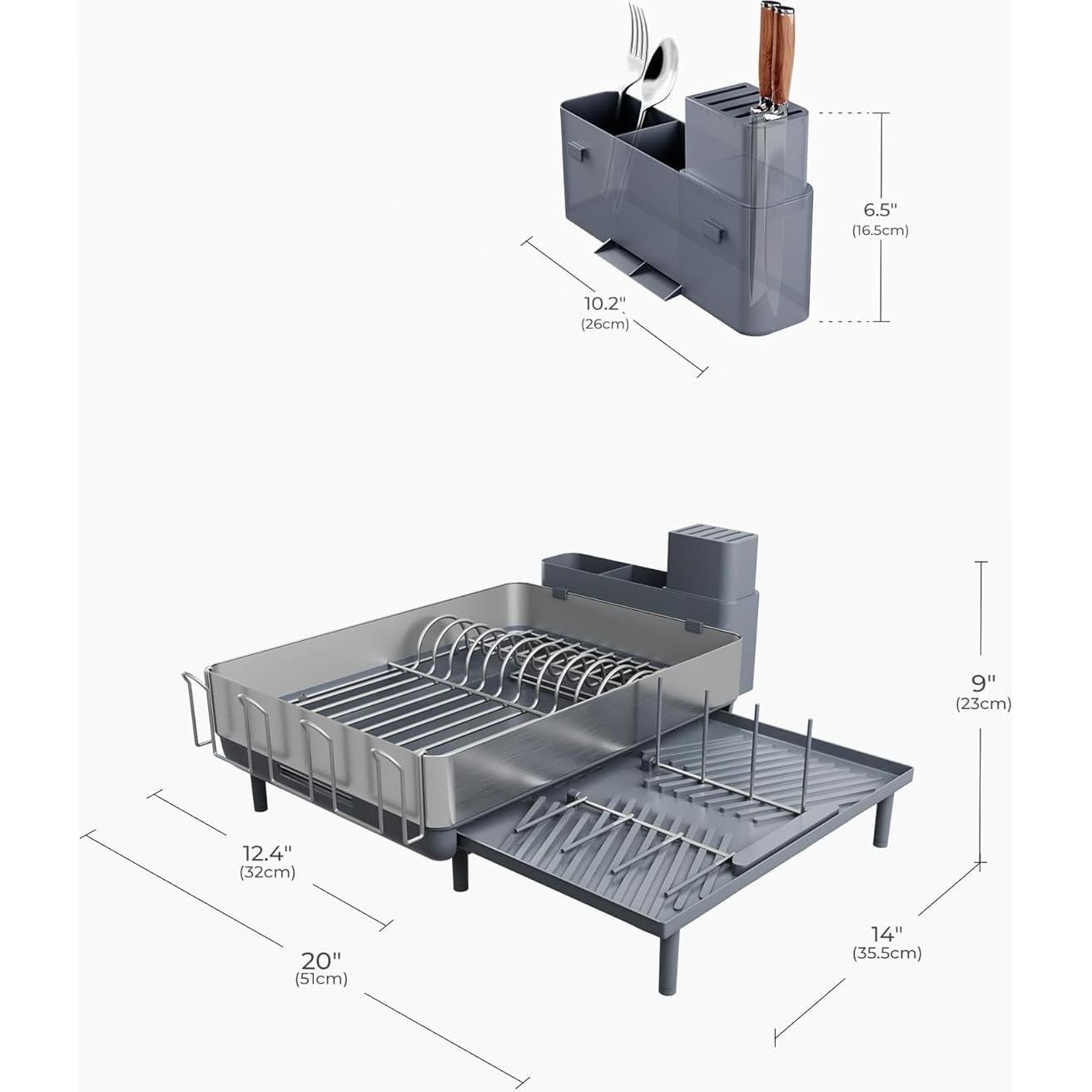 Escurridor de Platos Expandible SUNLY Acero Inoxidable 2,4 kg
