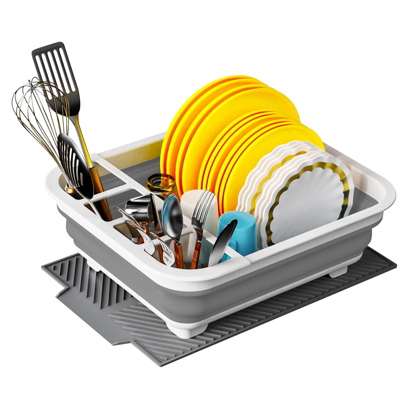 Escurridor de Platos Plegable udNmlaiebot 35,5x30,5cm Gris