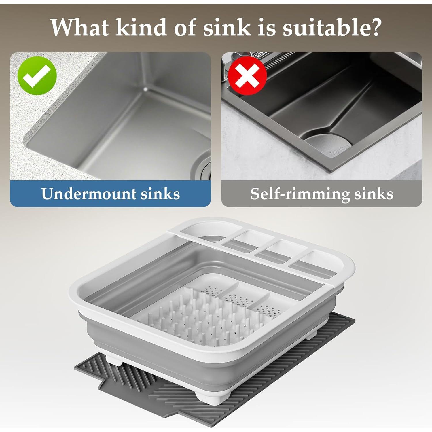 Escurridor de Platos Plegable udNmlaiebot 35,5x30,5cm Gris