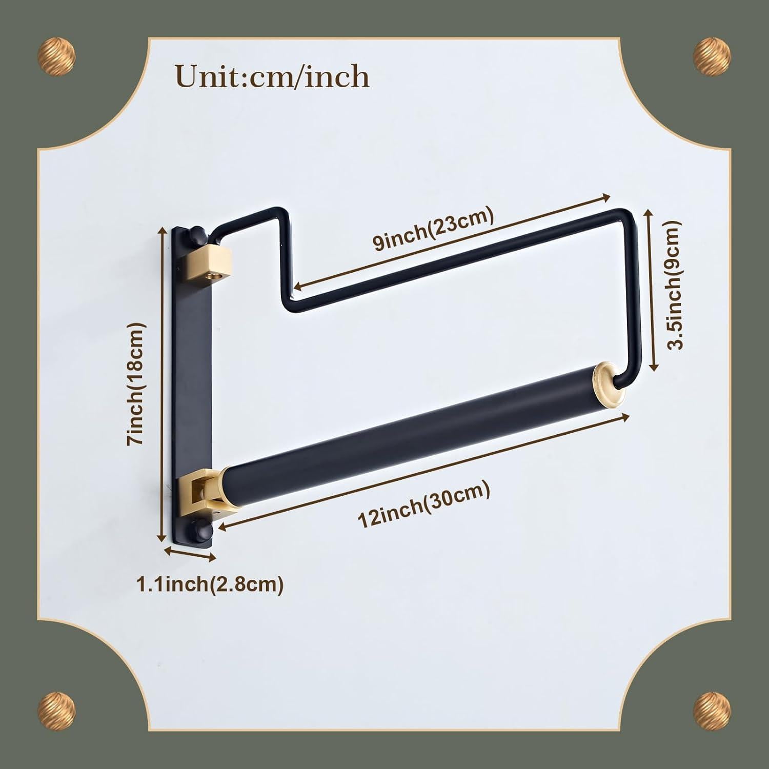 Perchero Plegable Montado en Pared NEWRAIN Negro 32 cm